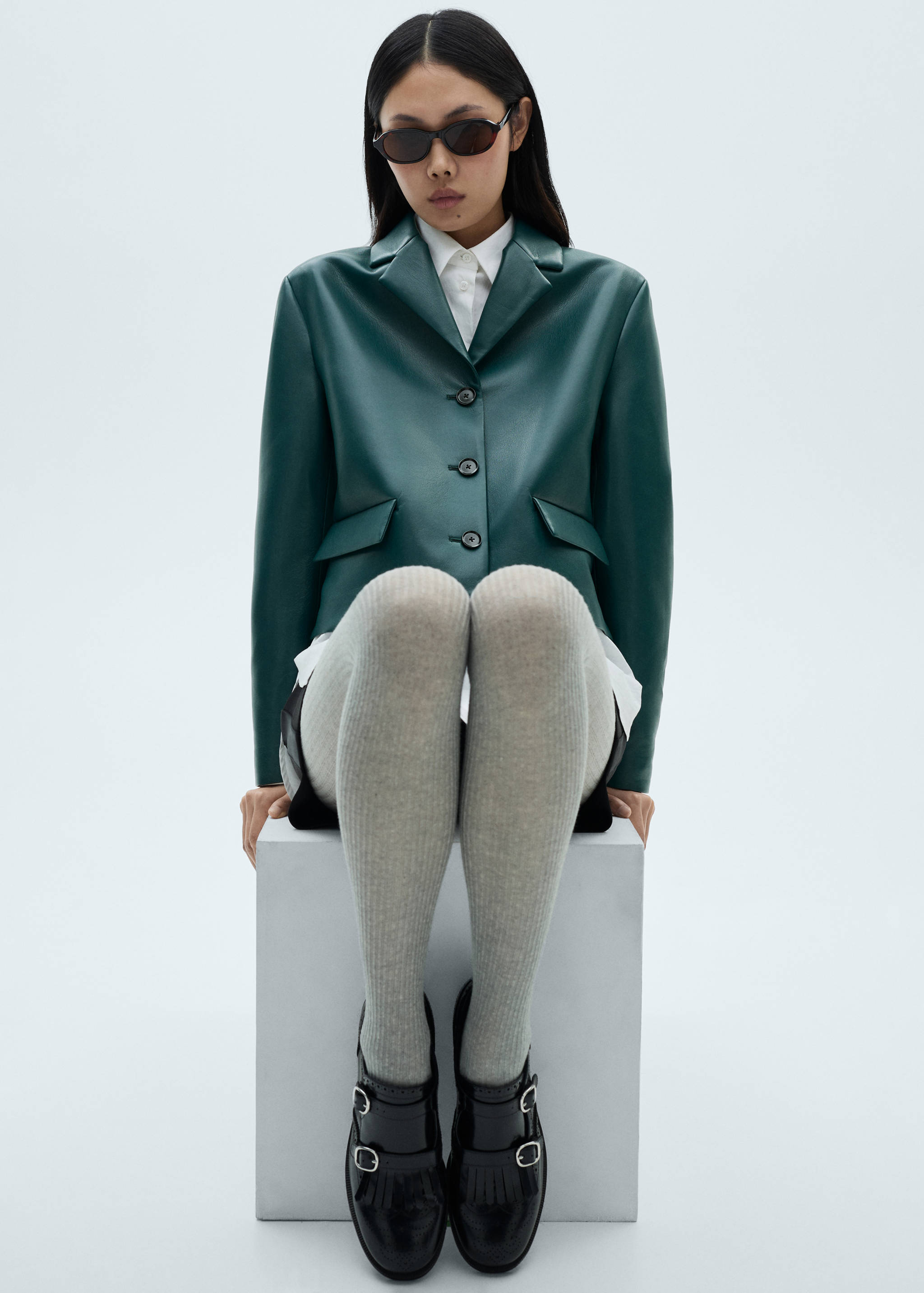 Jacket with faux-leather flap pockets - Details of the article 2