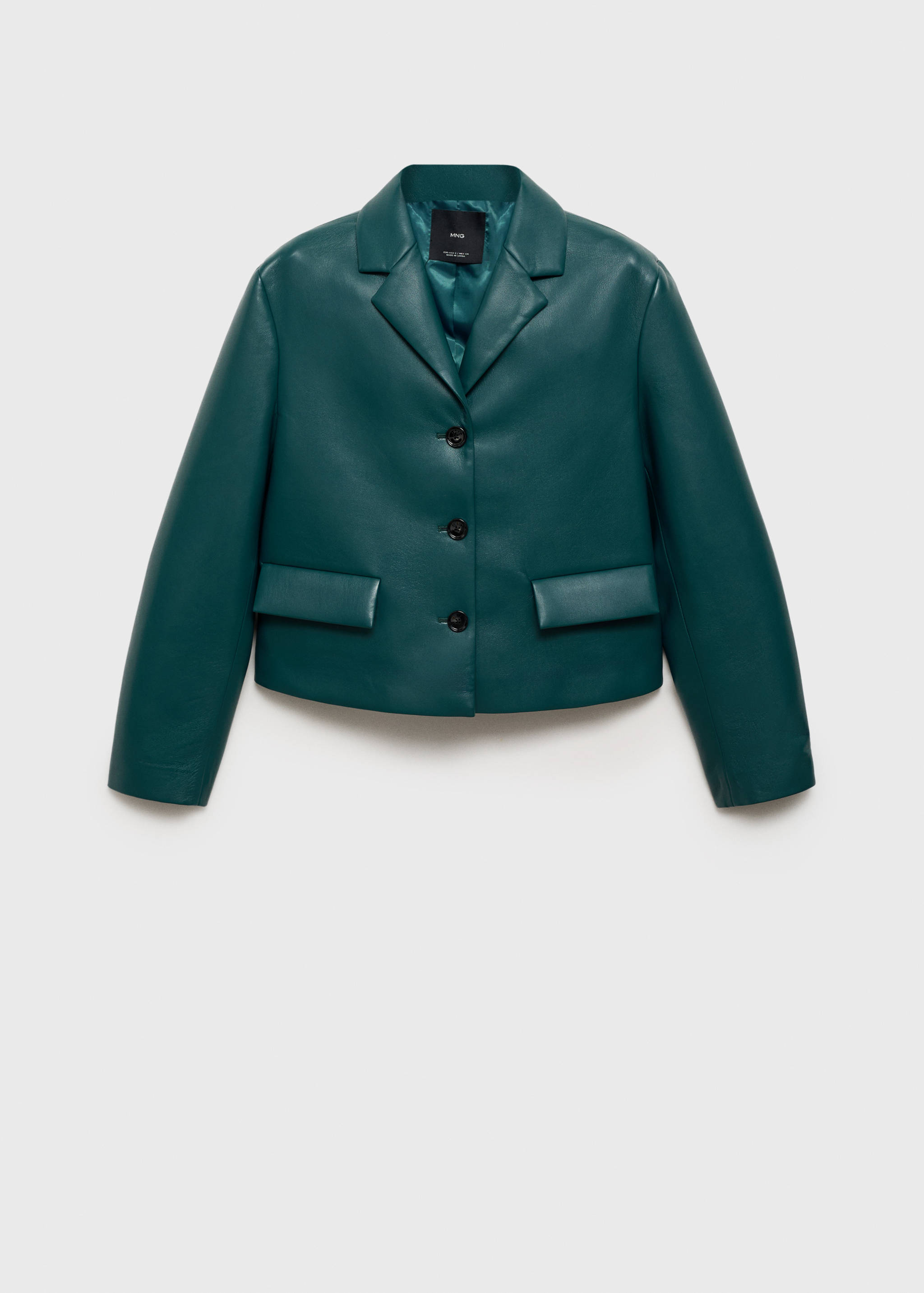 Jacket with faux-leather flap pockets - Article without model