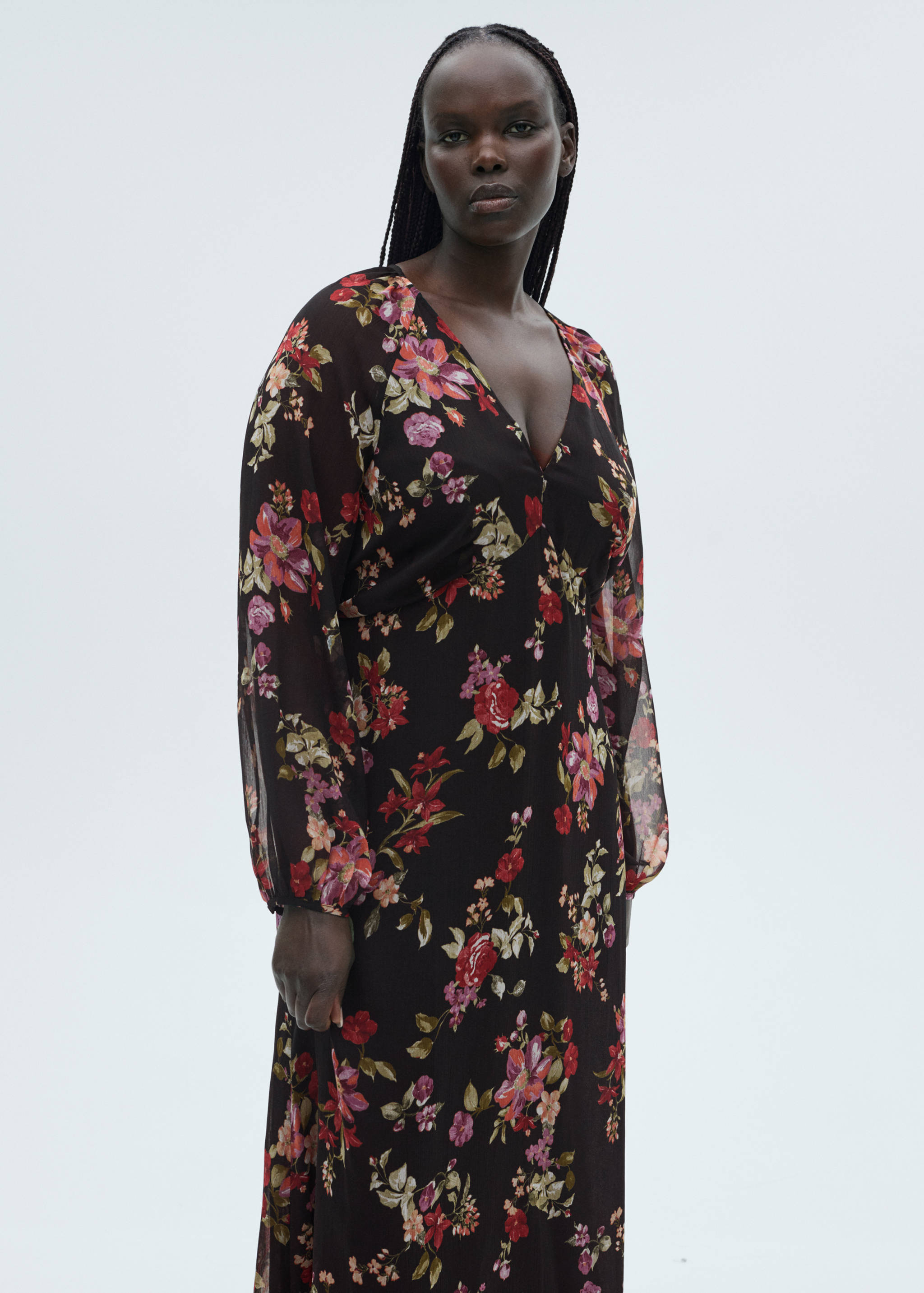 Floral puff-sleeve dress - Details of the article 5