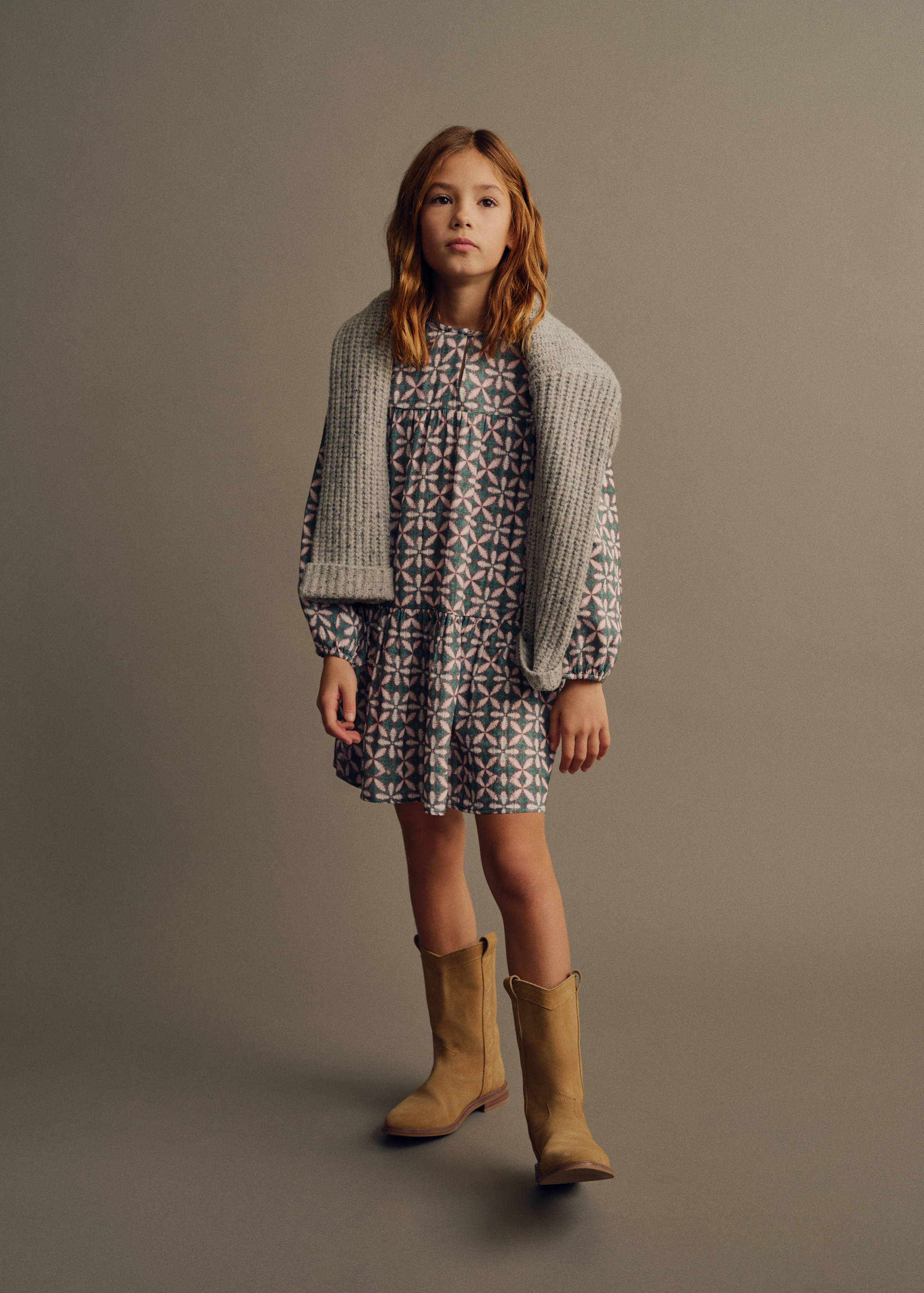 Robe imprimée à volants - Plan général