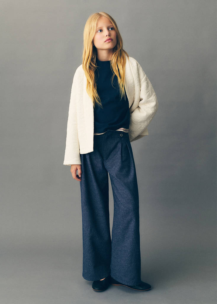 Textured embroidered jacket — Ecru