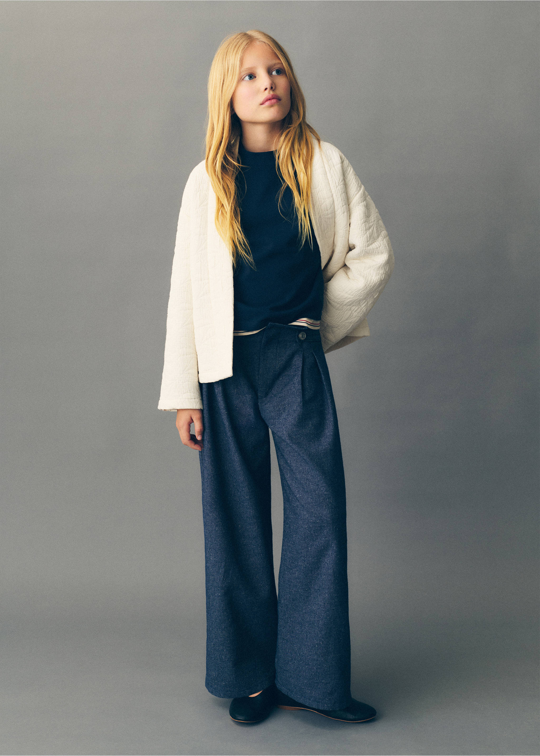 Textured embroidered jacket - General plane, Ecru. Ref: 87080646-00.