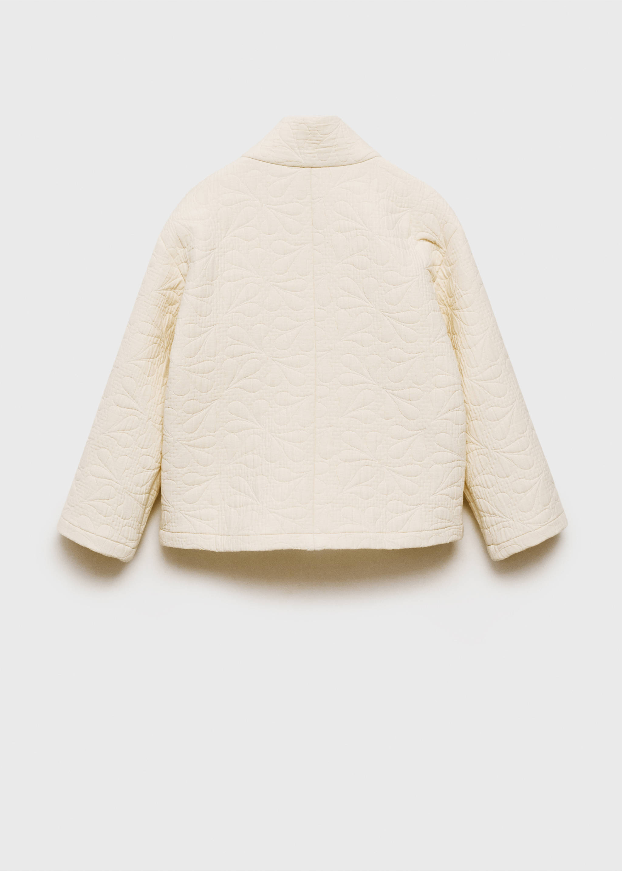 Textured embroidered jacket - Reverse of the article, Ecru. Ref: 87080646-00.