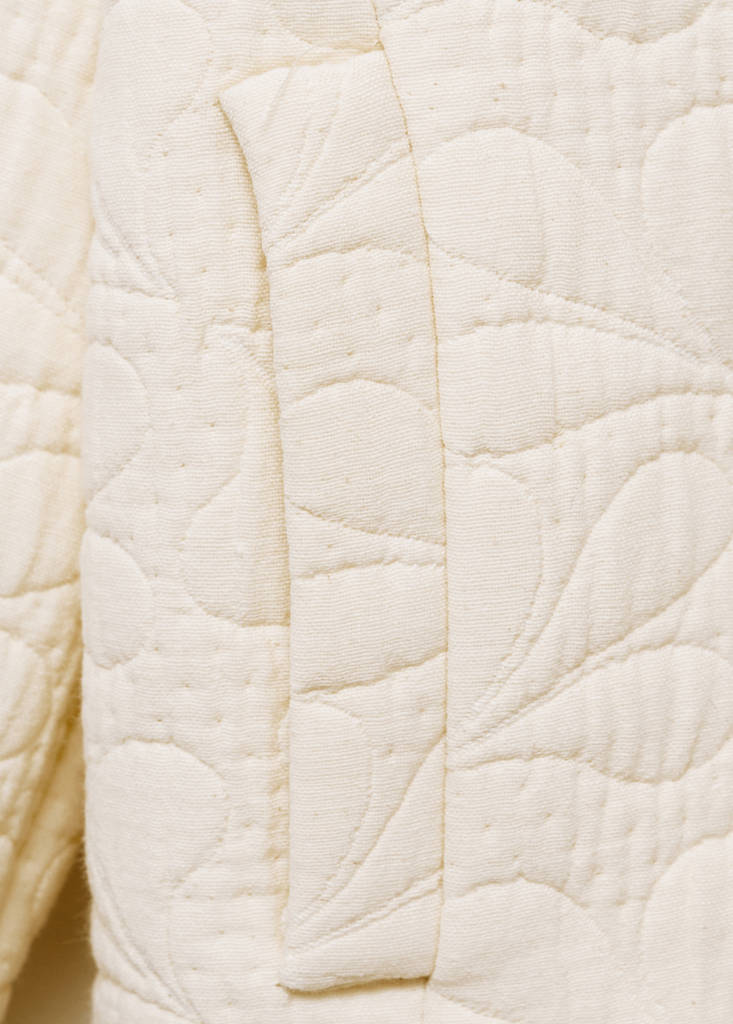 Textured embroidered jacket — Ecru