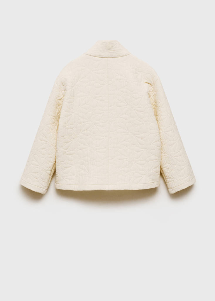 Textured embroidered jacket — Ecru