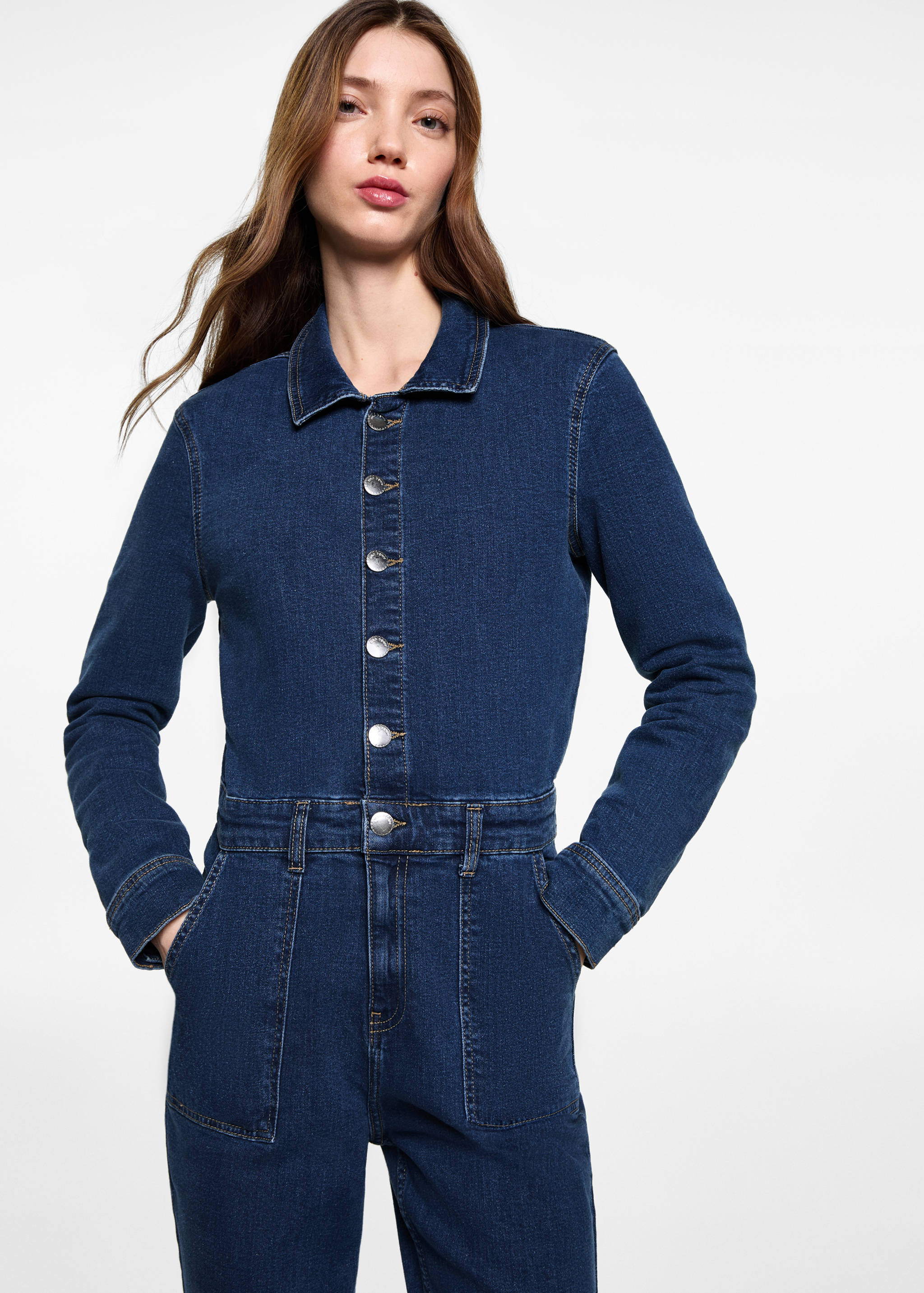 Flared denim jumpsuit - Details of the article 2