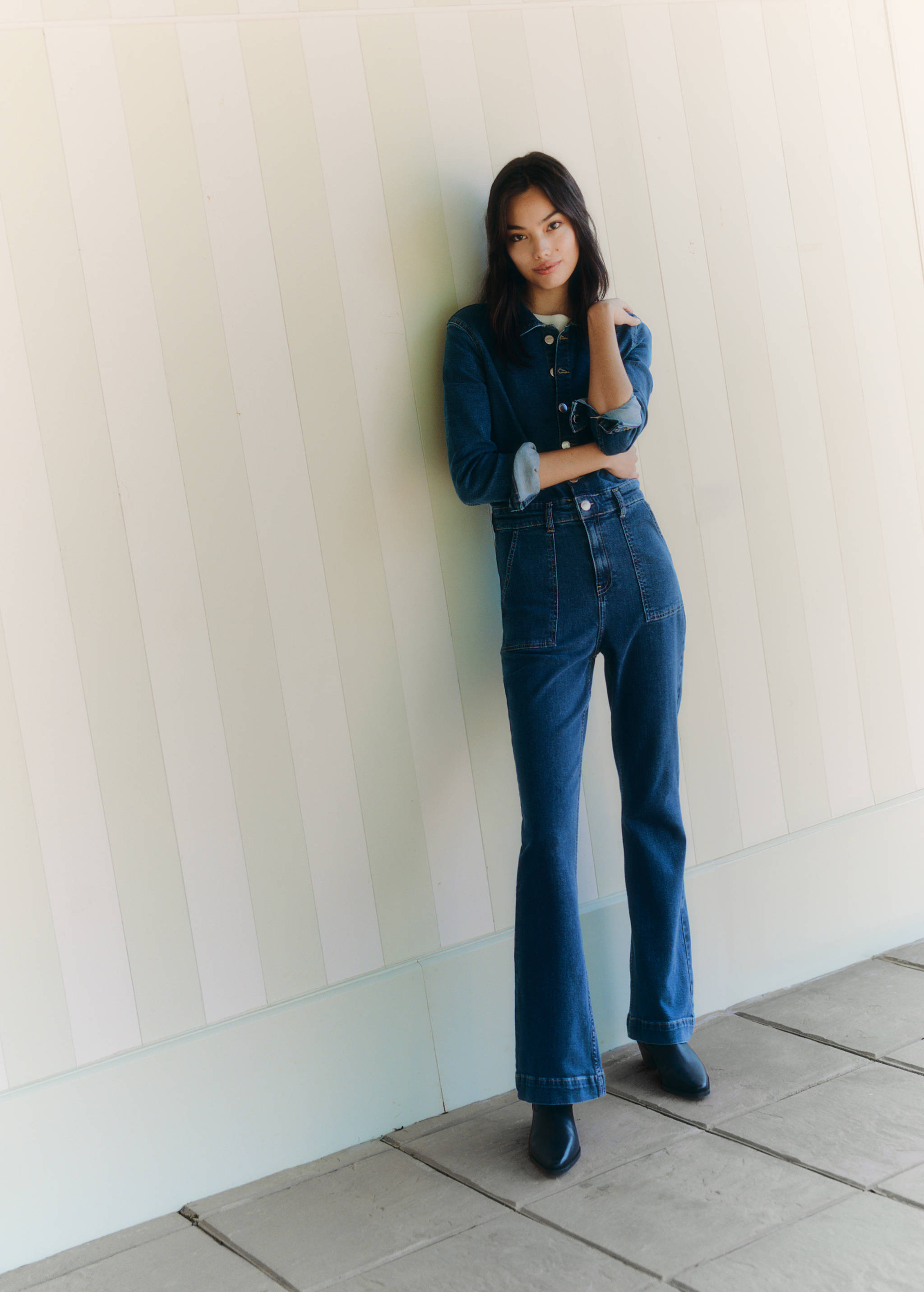 Flared denim jumpsuit - Details of the article 5