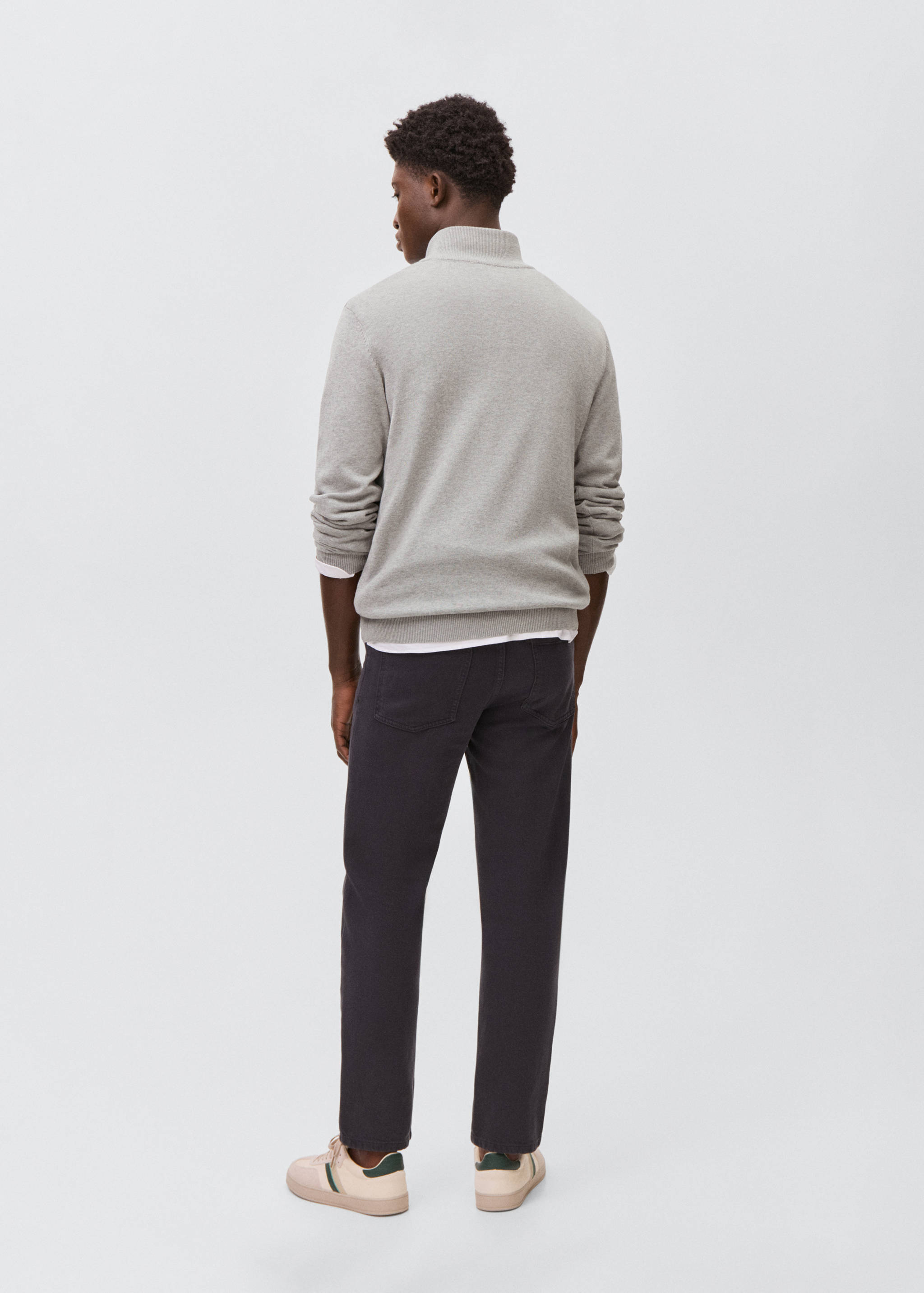 Perkins-neck sweater with zip - Reverse of the article