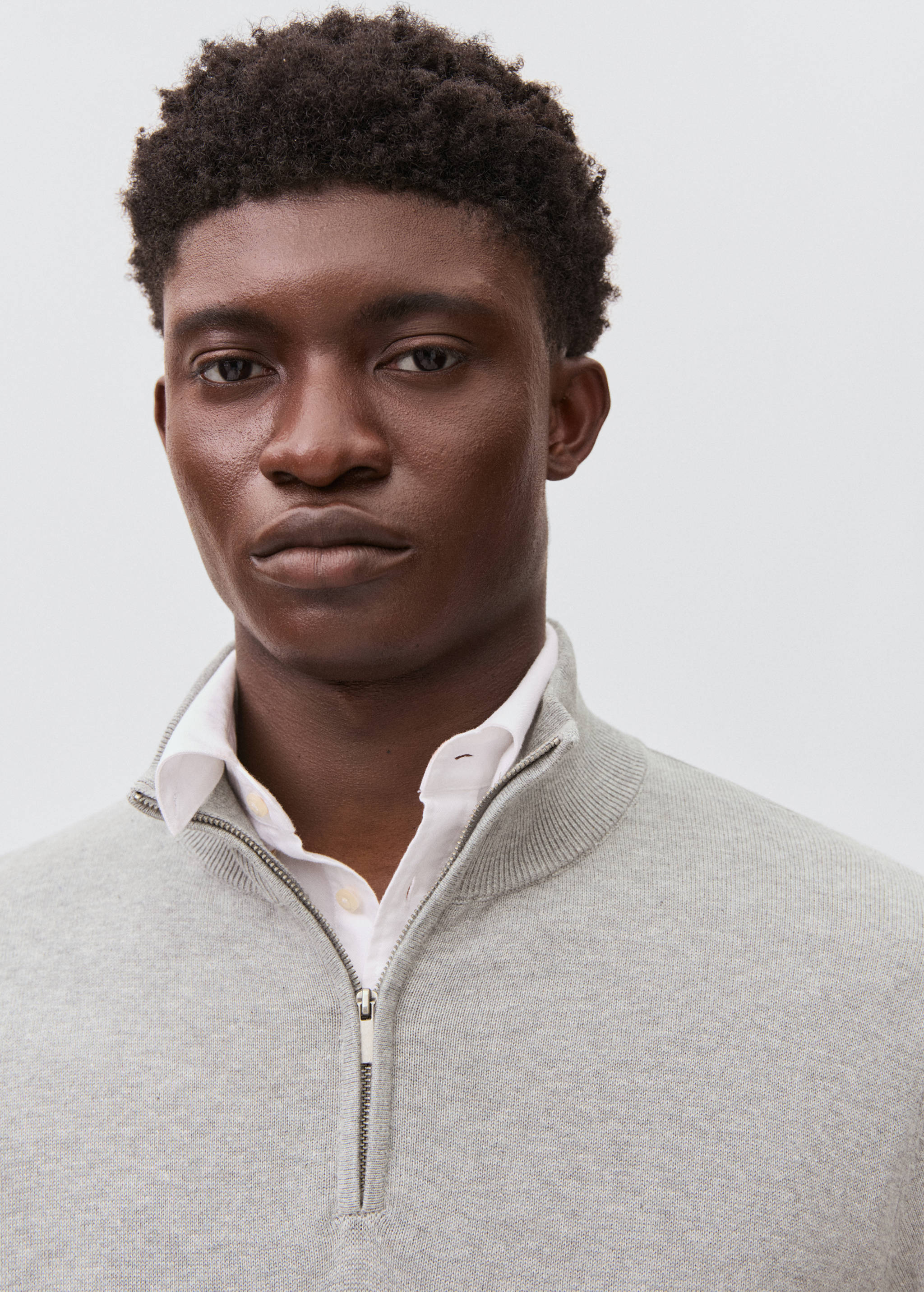 Perkins-neck sweater with zip - Details of the article 1