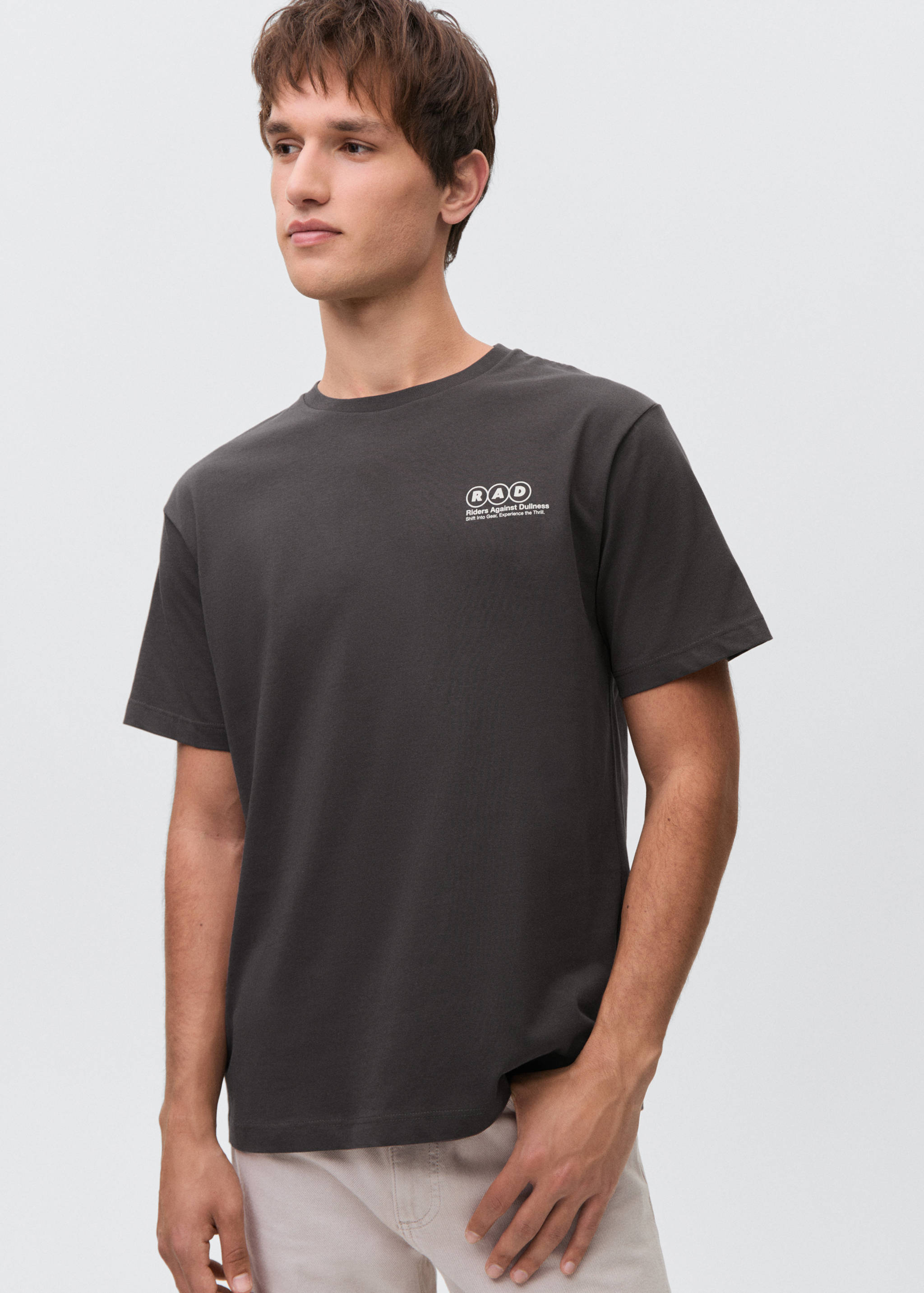 Bedrucktes Baumwoll-T-Shirt - Mittlere Ansicht