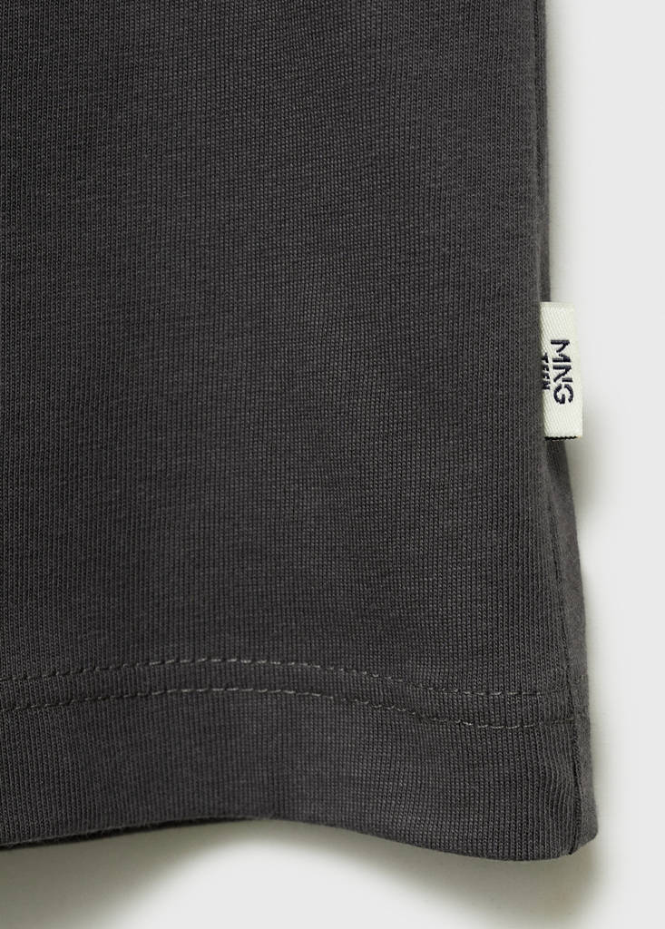 Printed cotton-blend T-shirt — Charcoal