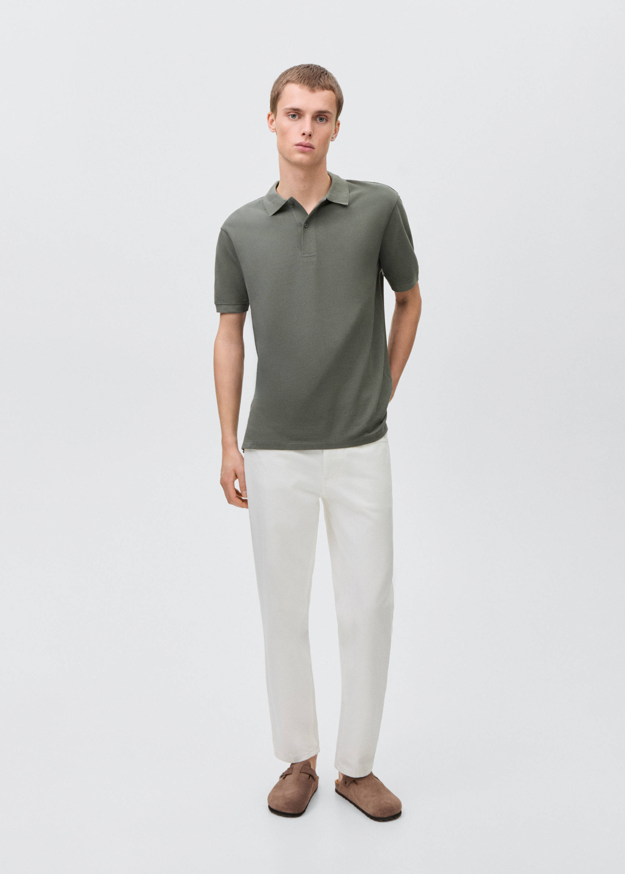 Cotton piqué polo shirt - General plane