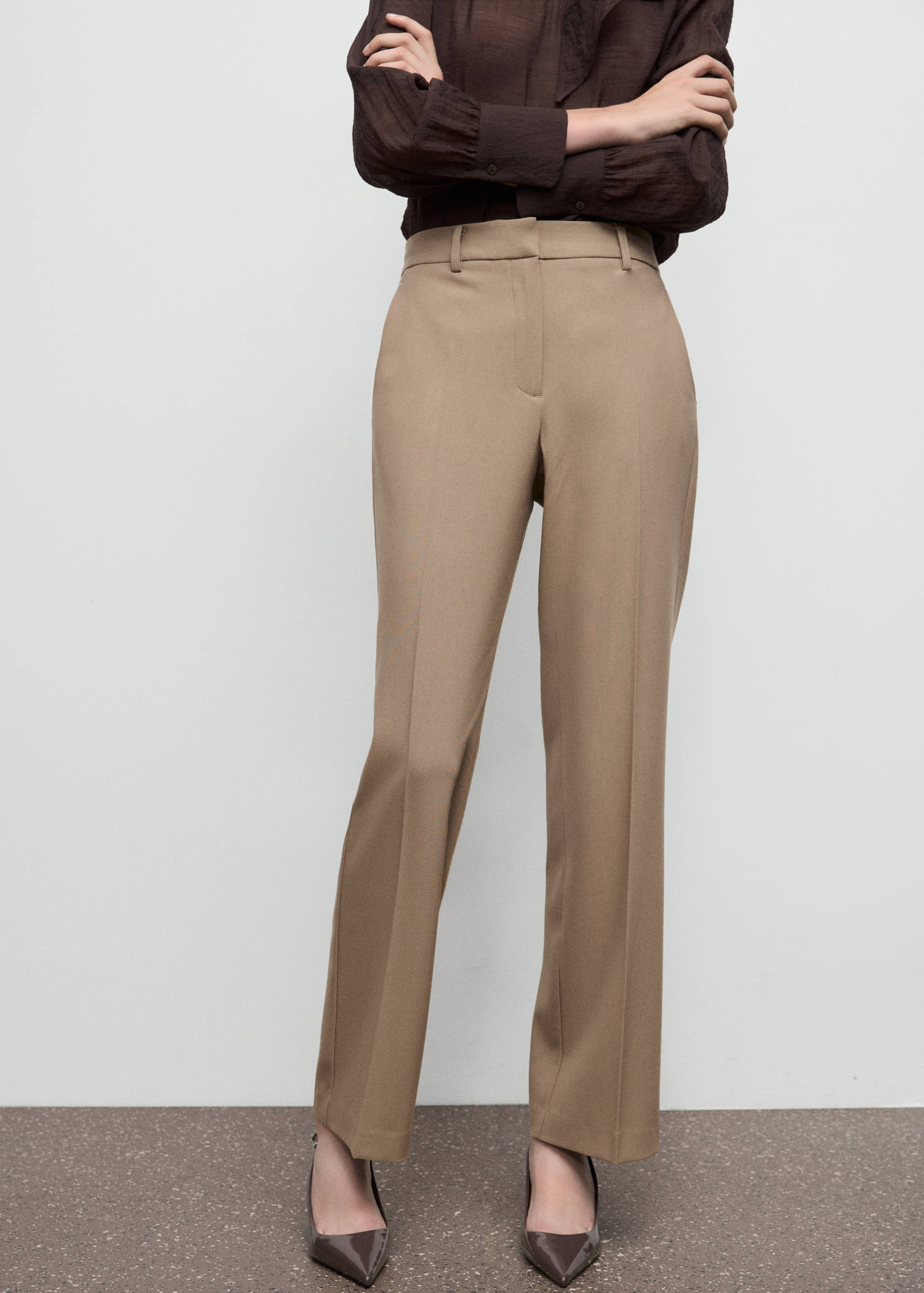 Straight mid-rise pants - Medium plane