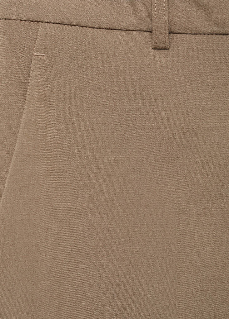 Straight mid-rise trousers — Medium Brown
