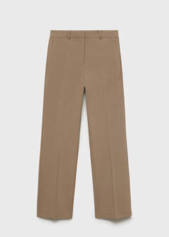 Straight mid-rise trousers — Medium Brown 6