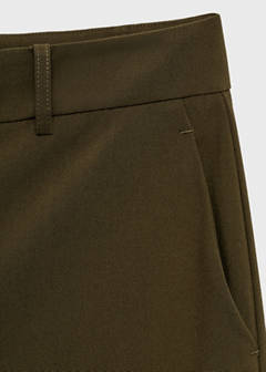 Straight mid-rise trousers — Khaki 7