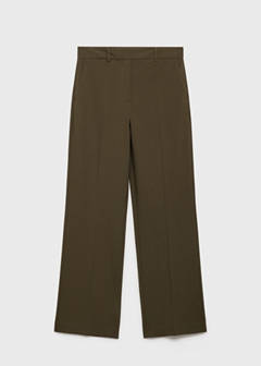 Straight mid-rise trousers — Khaki 6