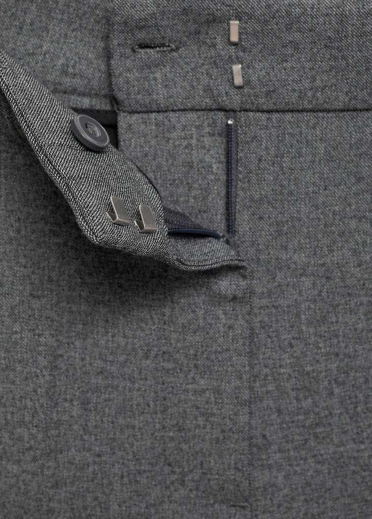 Straight mid-rise trousers — Grey