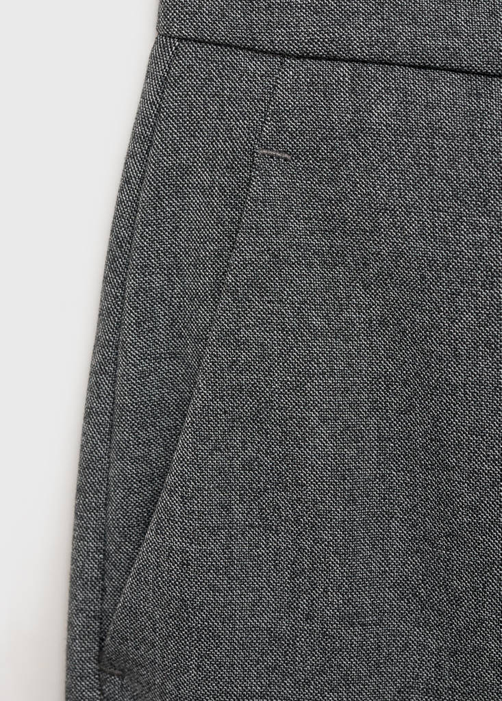 Straight mid-rise trousers — Grey