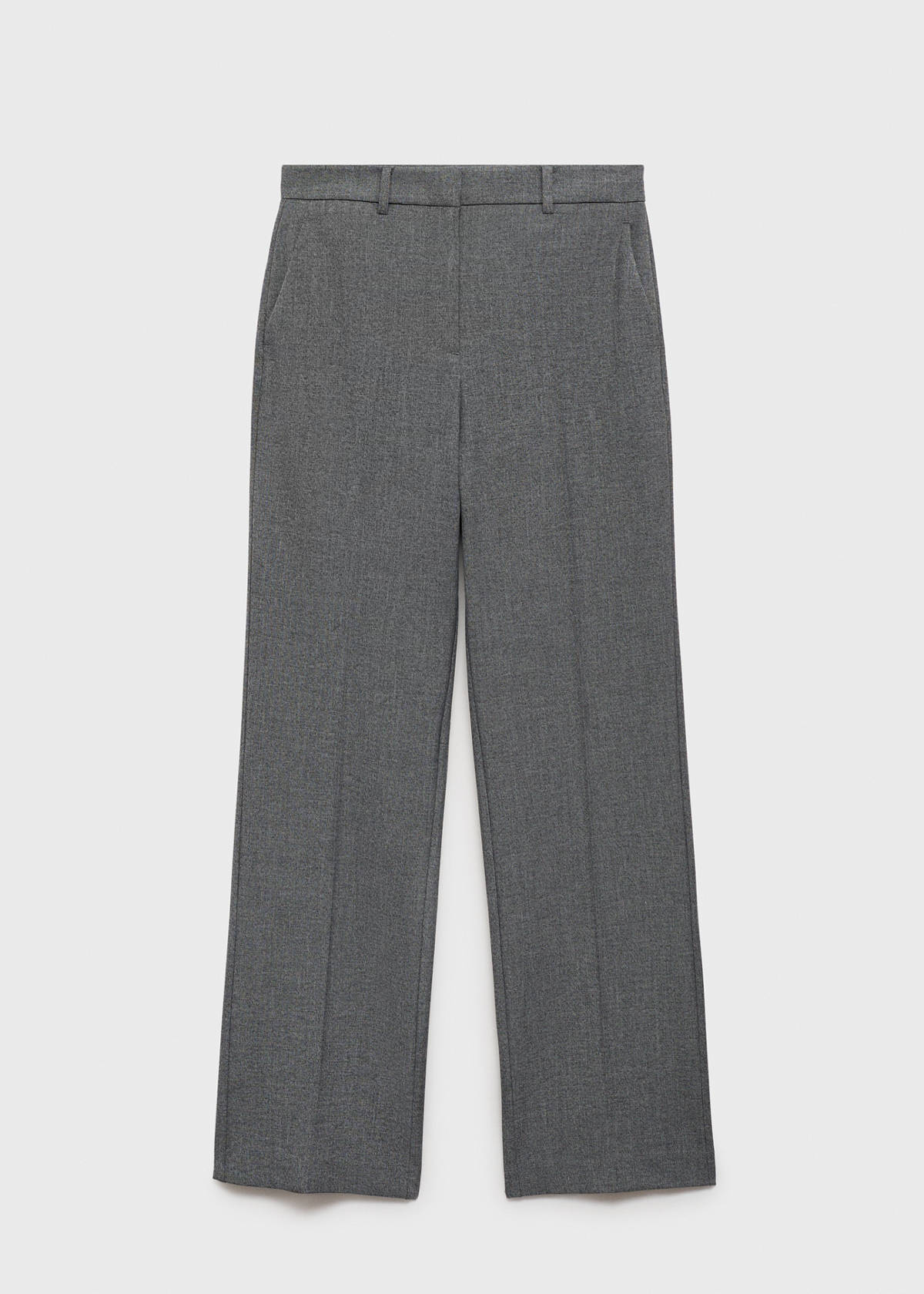 Straight mid-rise trousers — Grey