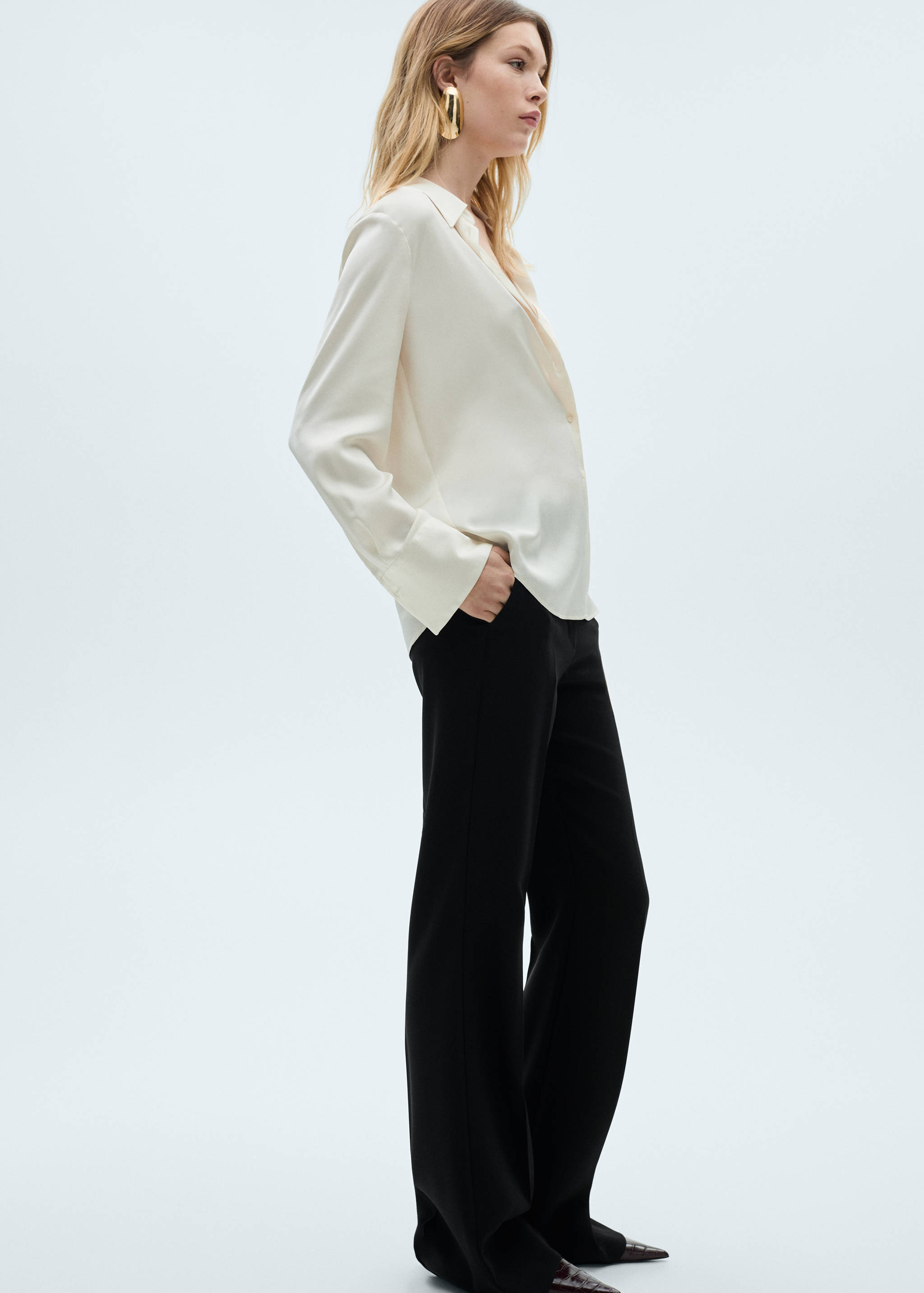 Wide leg suit trousers - Details of the article 2