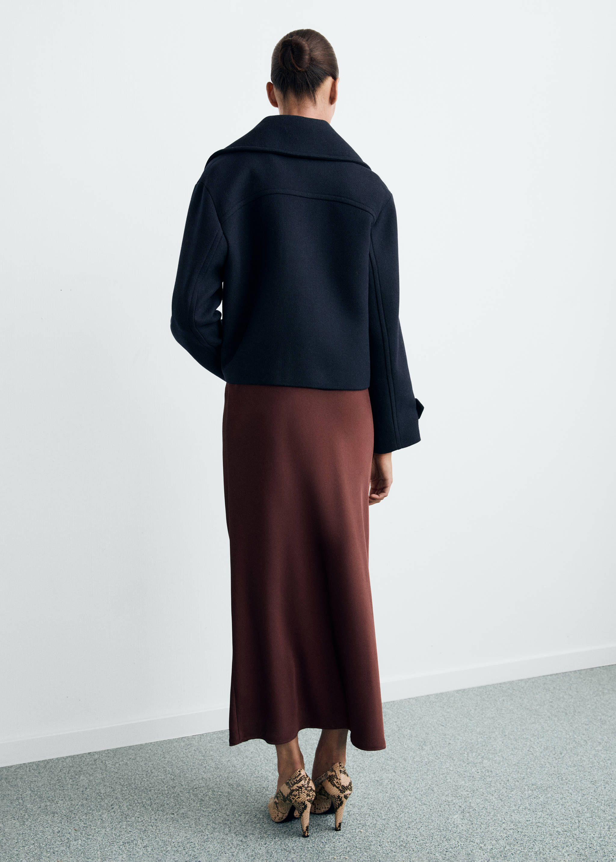 Veste laine mélangée revers maxi - Verso de l’article