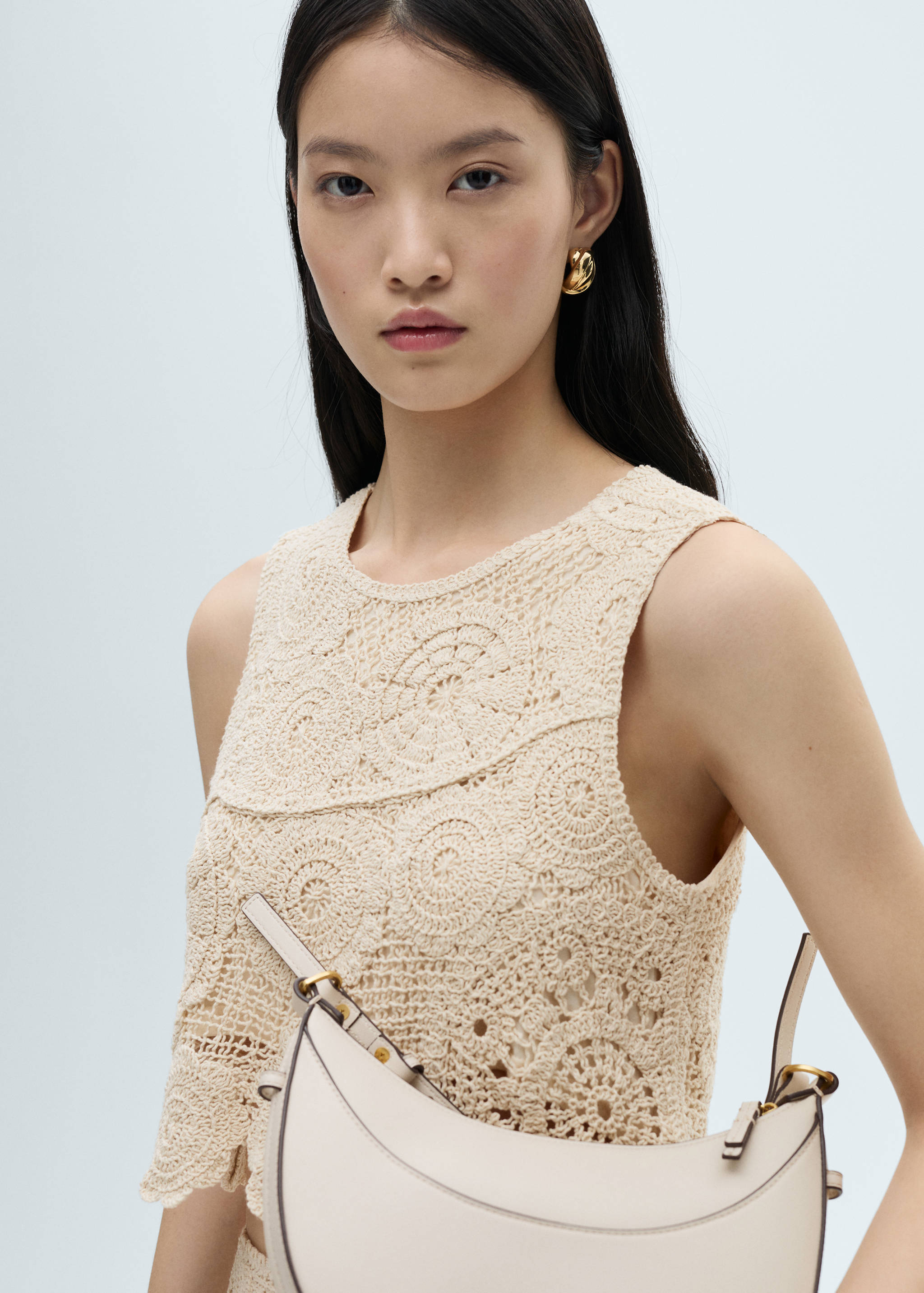 Floral crochet crop top - Medium plane