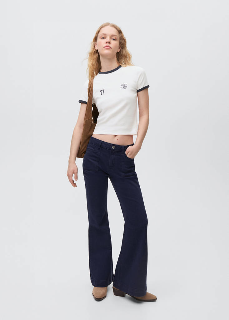 MANGO TEEN - Jean flare bleu marine foncé - XXS - Fille Teen