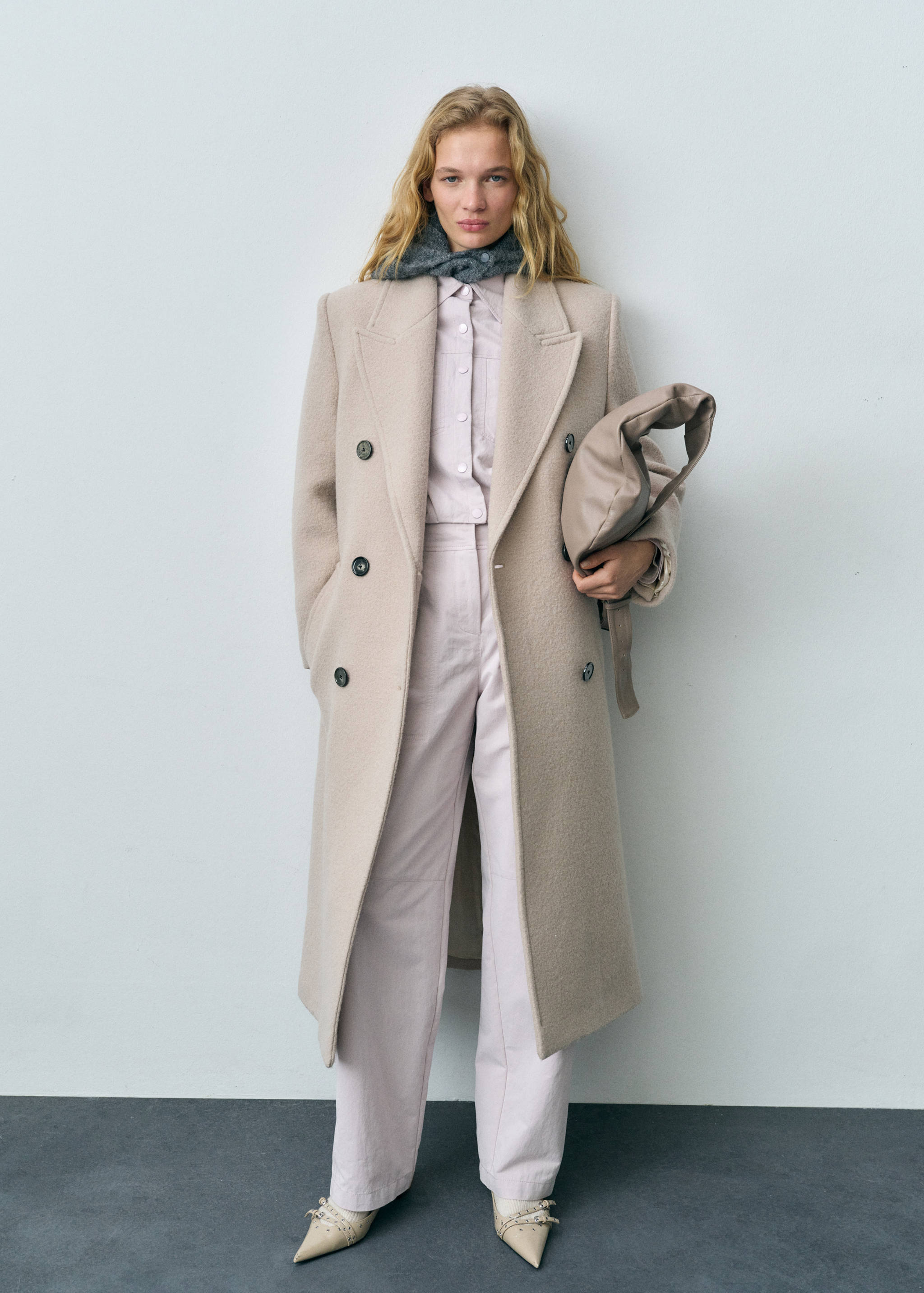 Gathered denim jacket - General plane