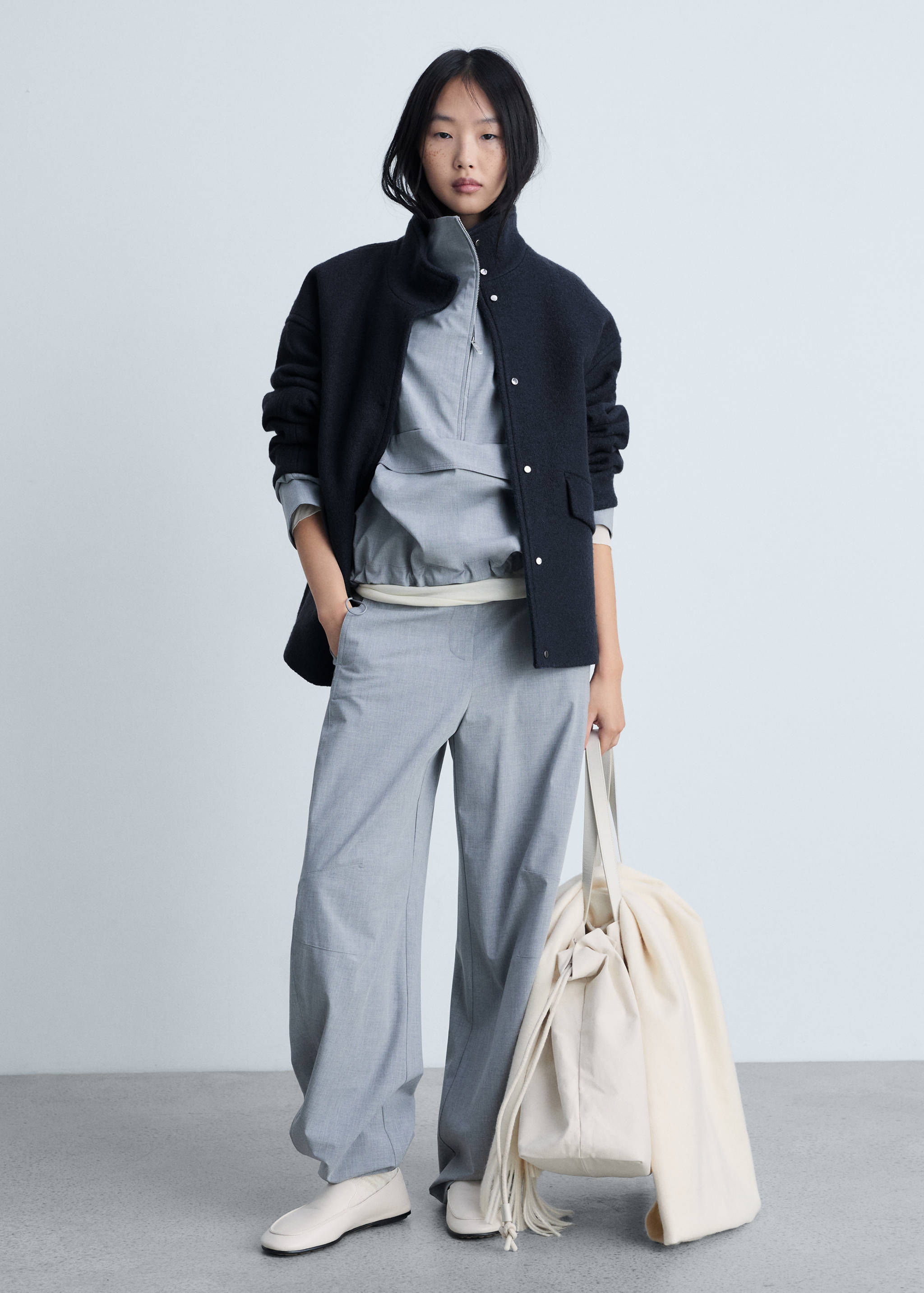 Veste laine col montant - Plan général