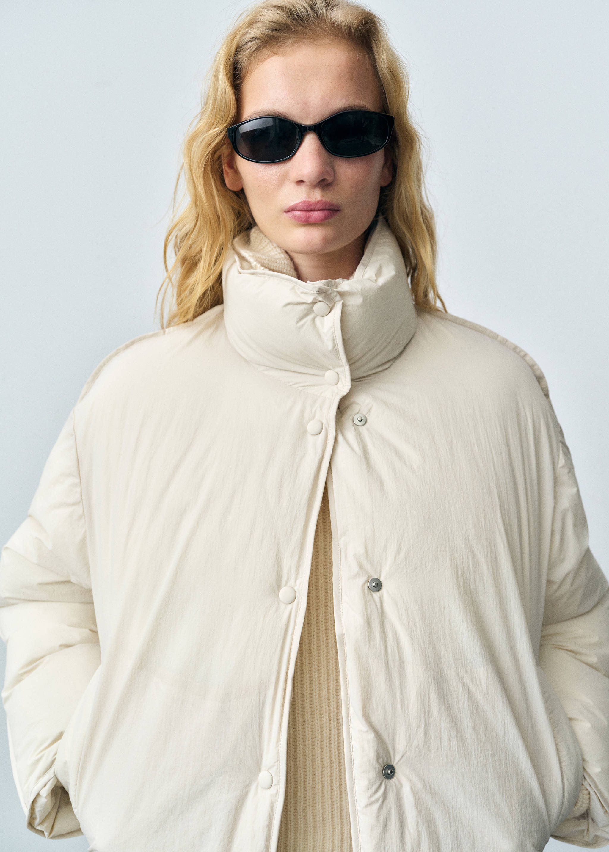 Anorak crop matelassé - Plan moyen