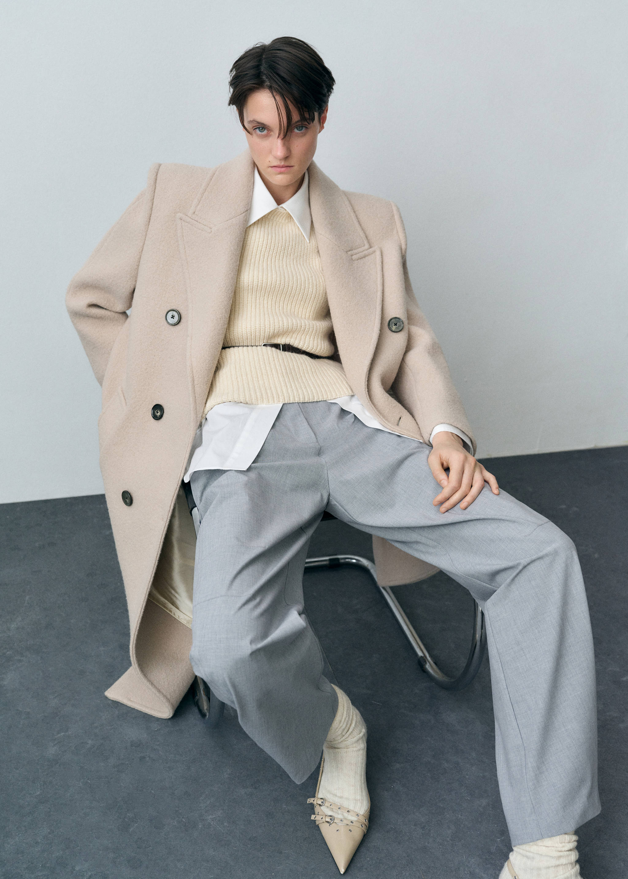 Structured virgin wool coat - Details of the article 2