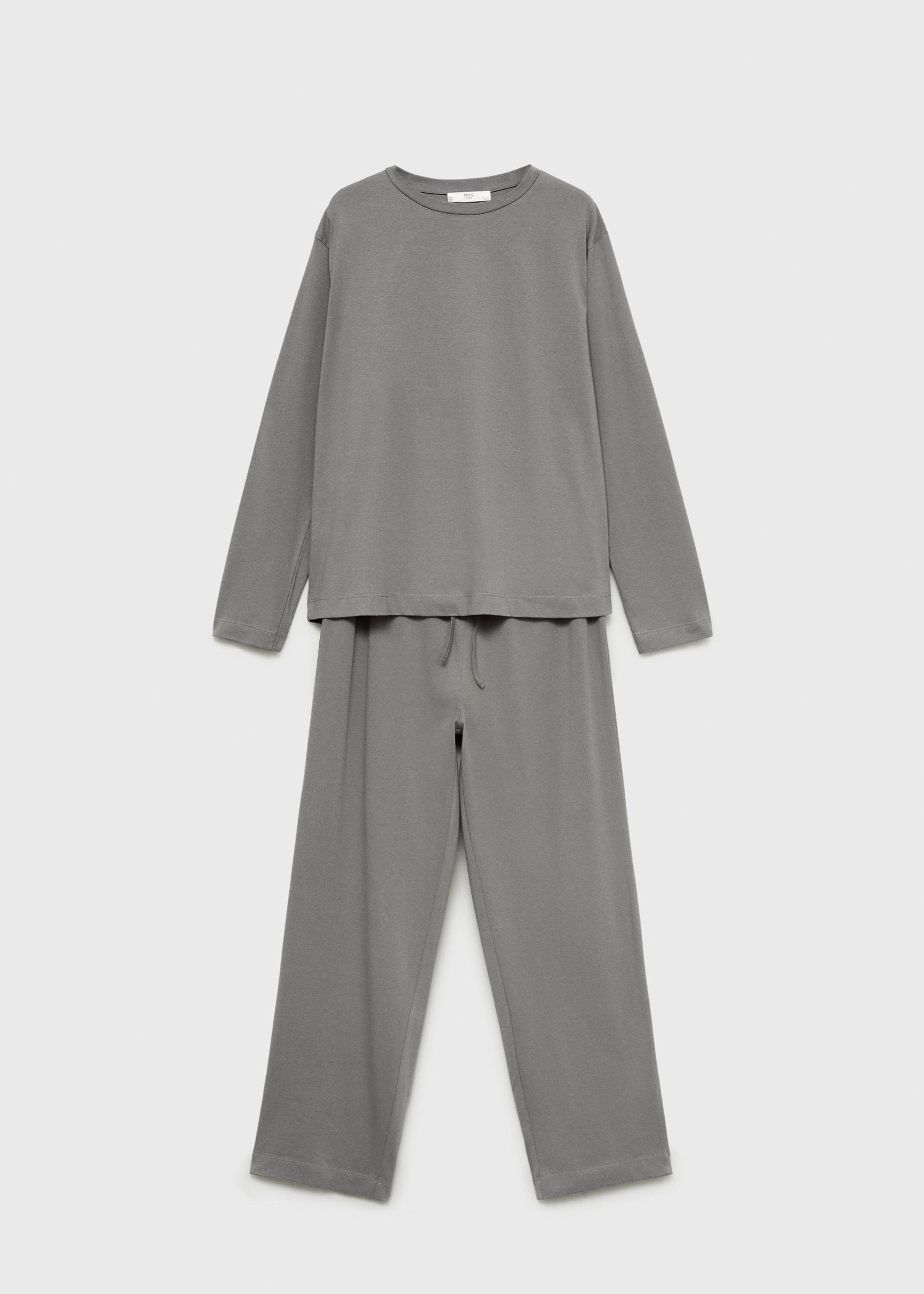 Two-piece plain cotton pyjama set - Article without model