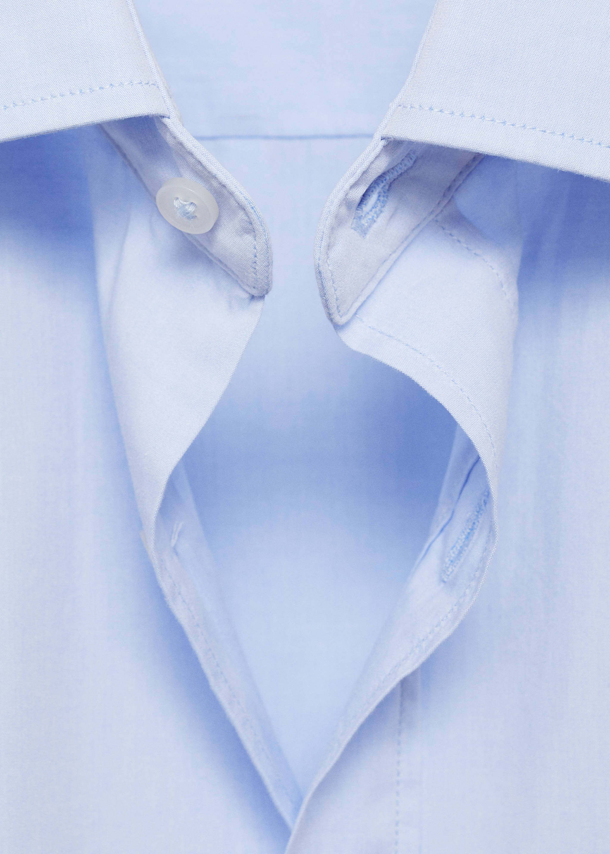 Regular fit end-on-end cotton shirt - Details of the article 8