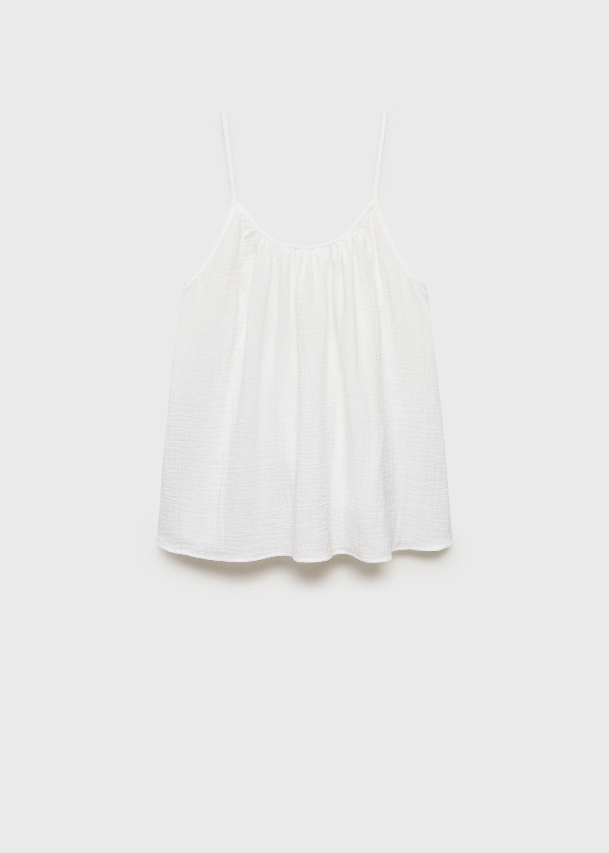 Plain cotton spaghetti-strap pajama top - Article without model
