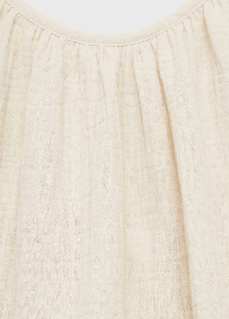 Plain cotton spaghetti-strap pyjama top — Beige