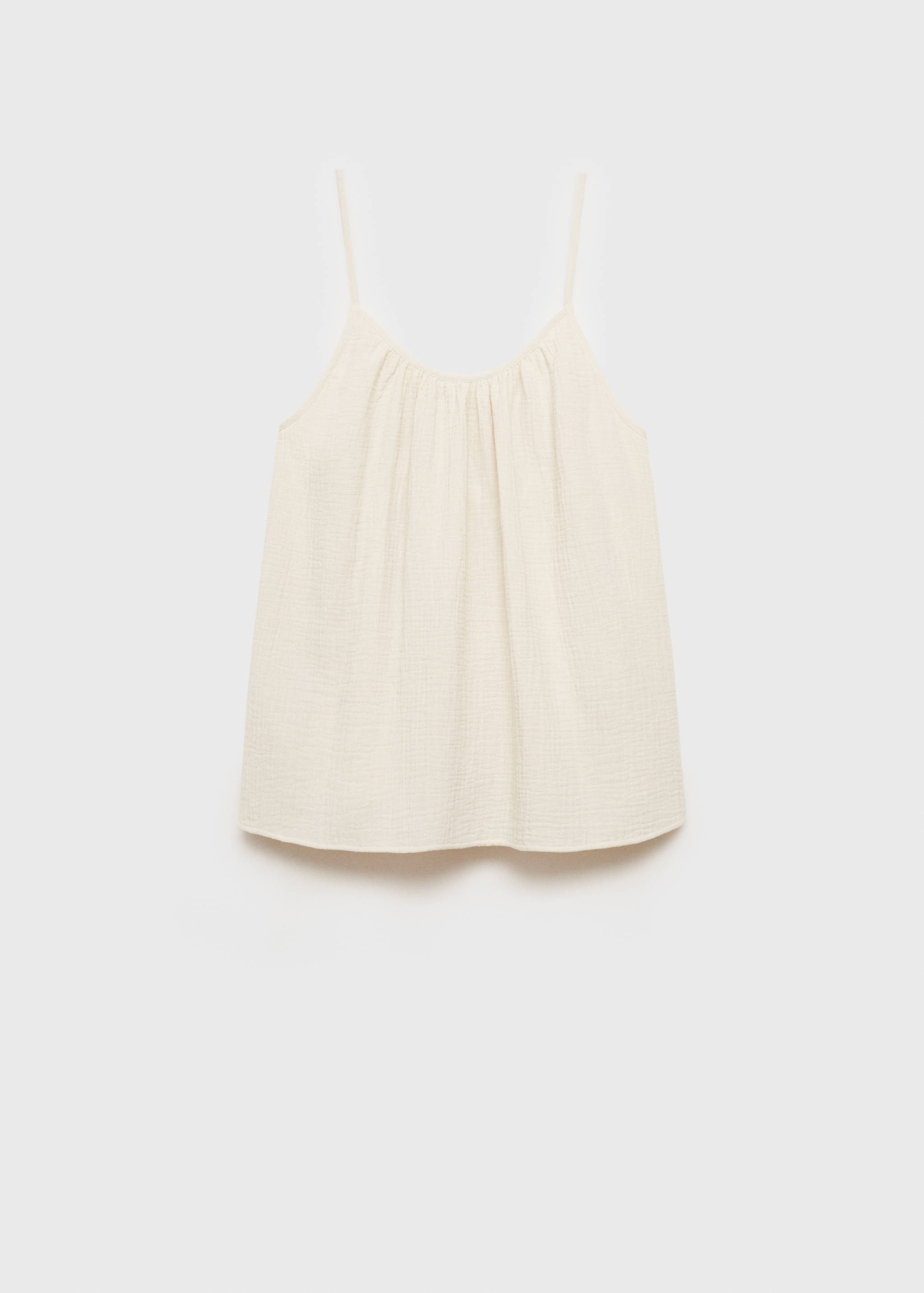 Plain cotton spaghetti-strap pajama top - Article without model