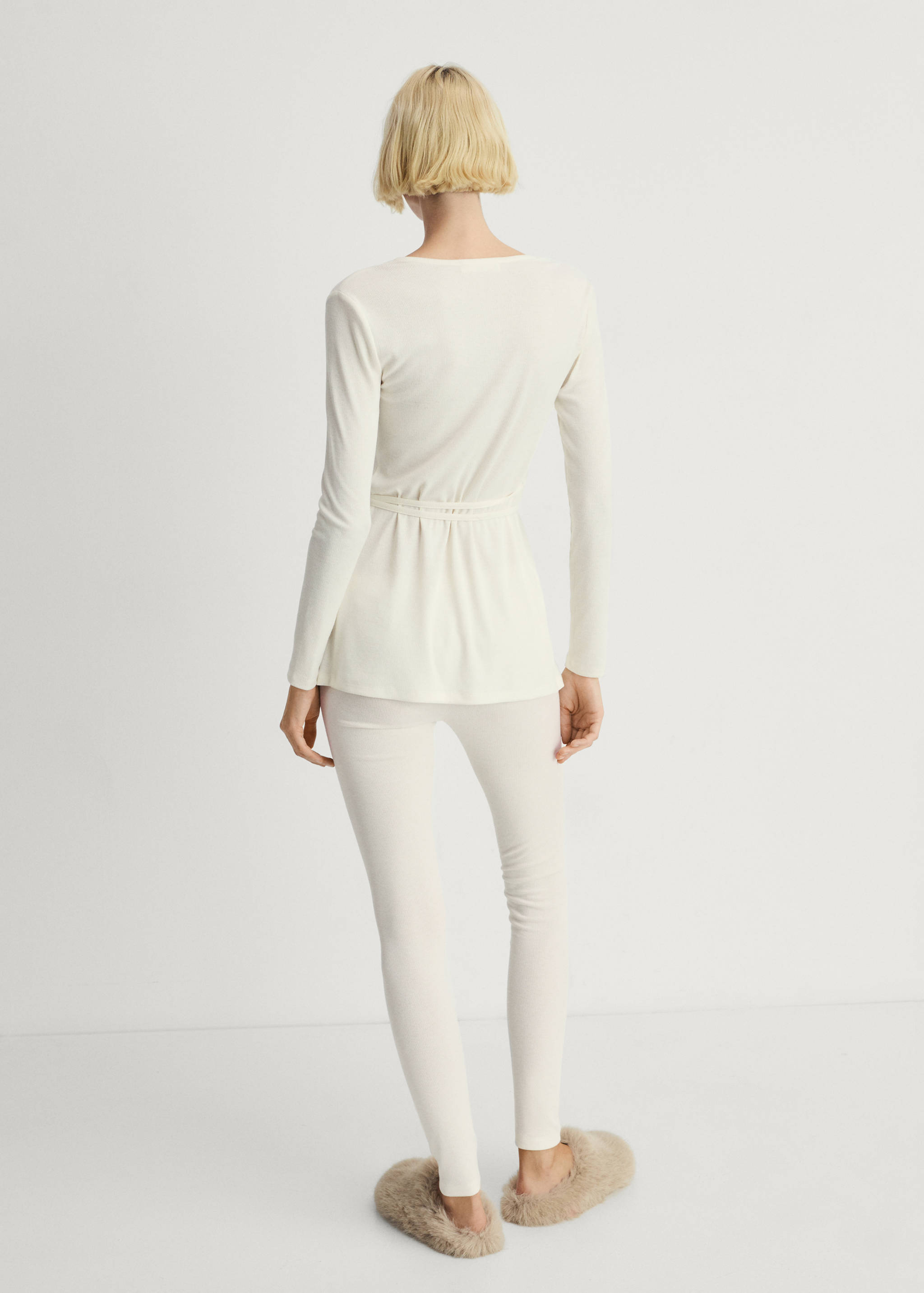 بنطال بتصميم مضلع طويل - الجهة الخلفية للمنتج