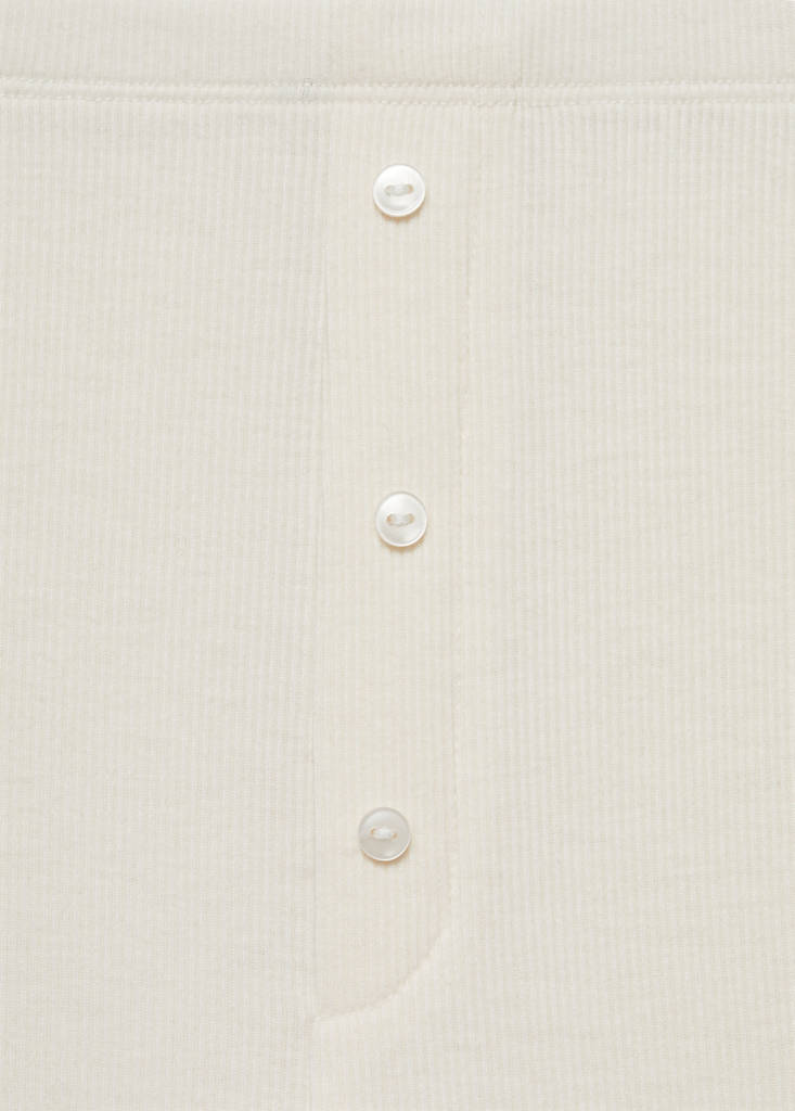 Long rib-knit trousers — Vanilla