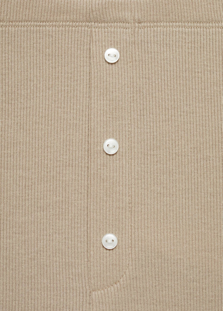 Long rib-knit trousers — Peach
