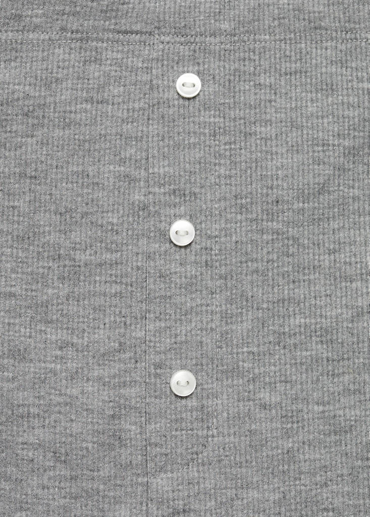 Long rib-knit trousers — Grey