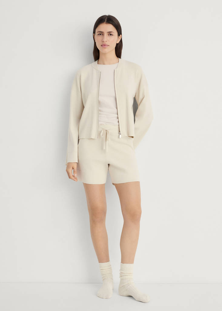 Ribbed knitted shorts — Light/Pastel Grey