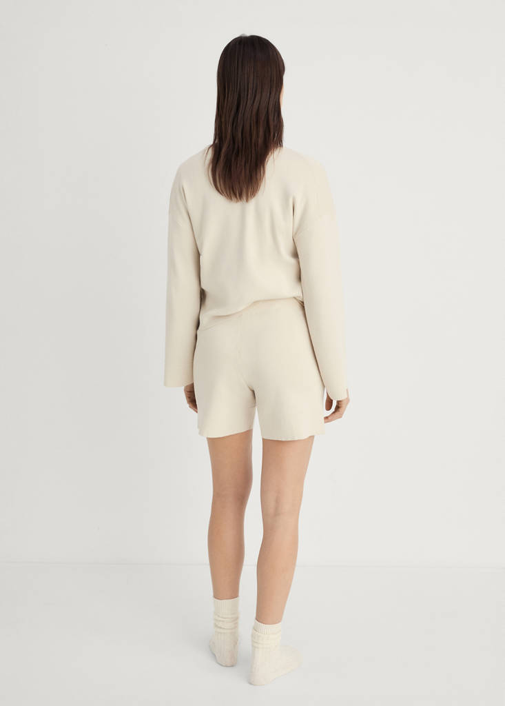 Ribbed knitted shorts — Light/Pastel Grey