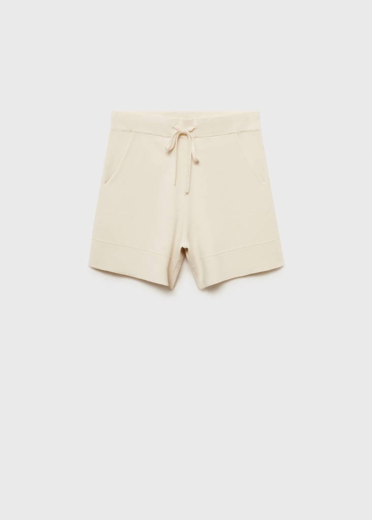 Ribbed knitted shorts — Light/Pastel Grey