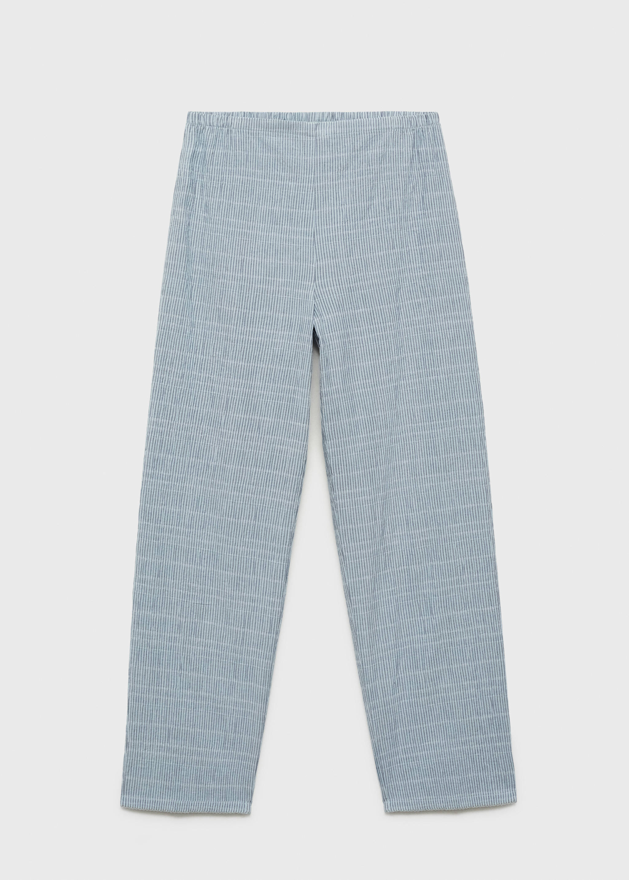 Cotton striped woven seersucker trousers - Article without model