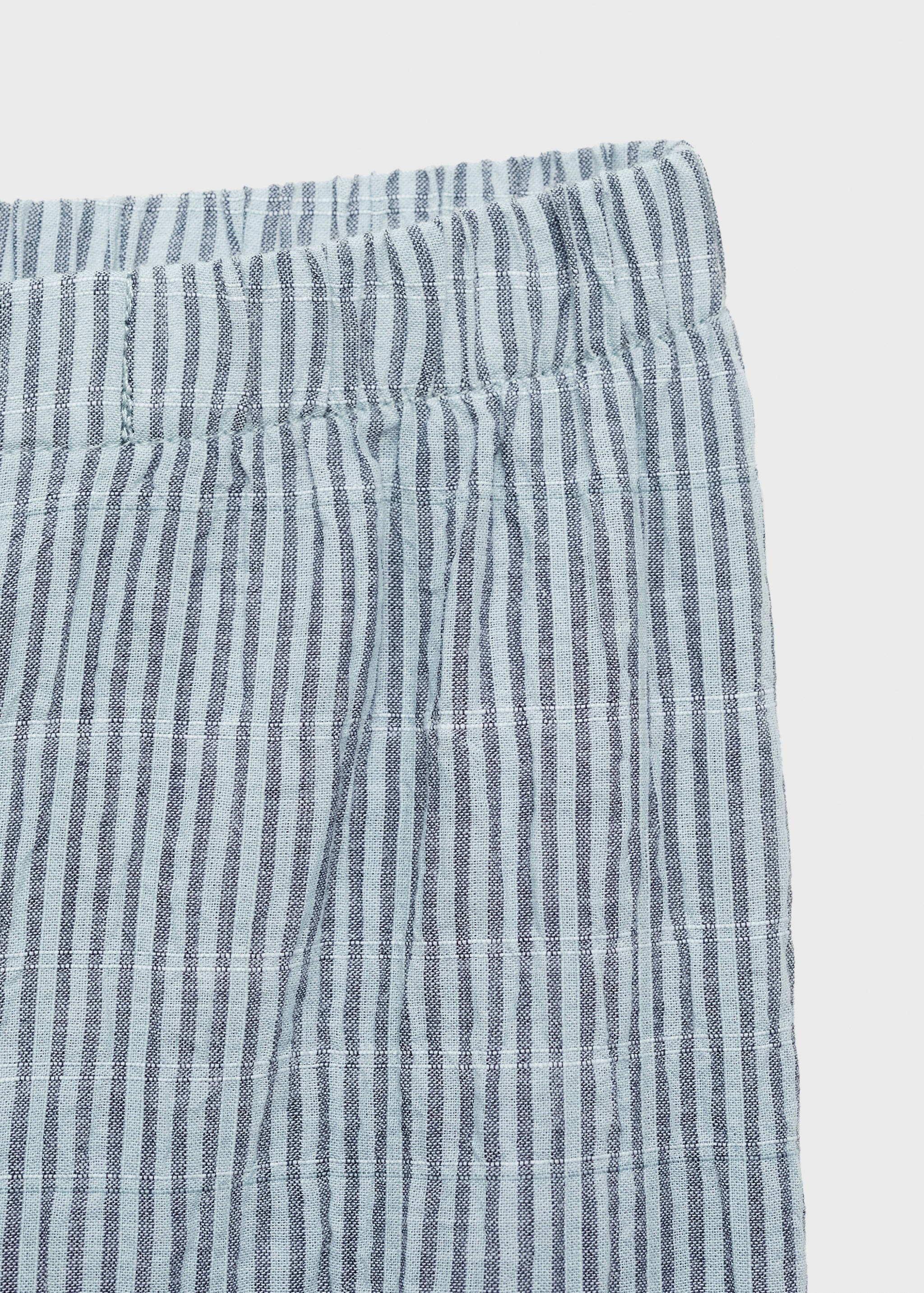 Cotton striped woven seersucker trousers - Details of the article 8