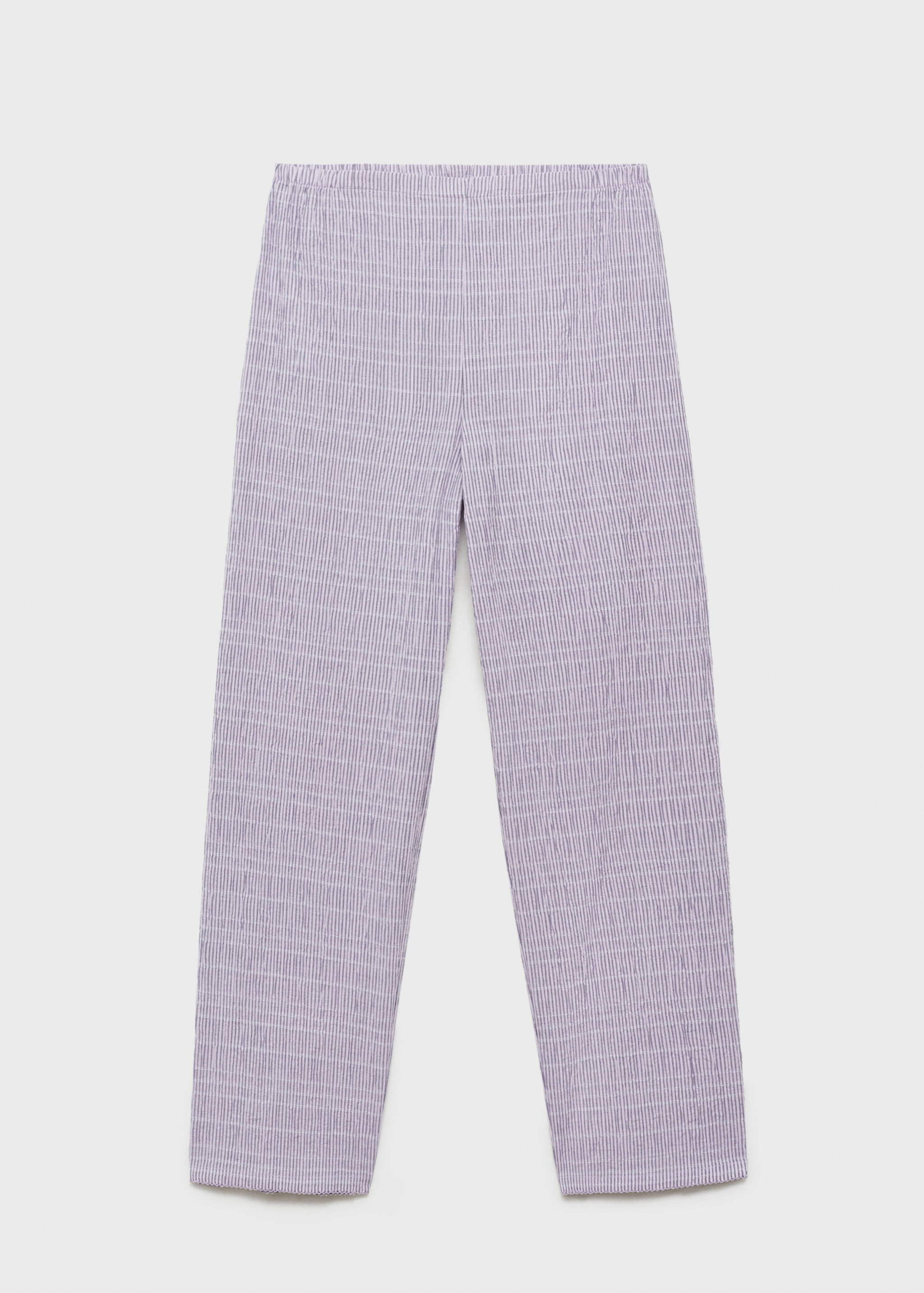 Cotton striped woven seersucker trousers - Article without model