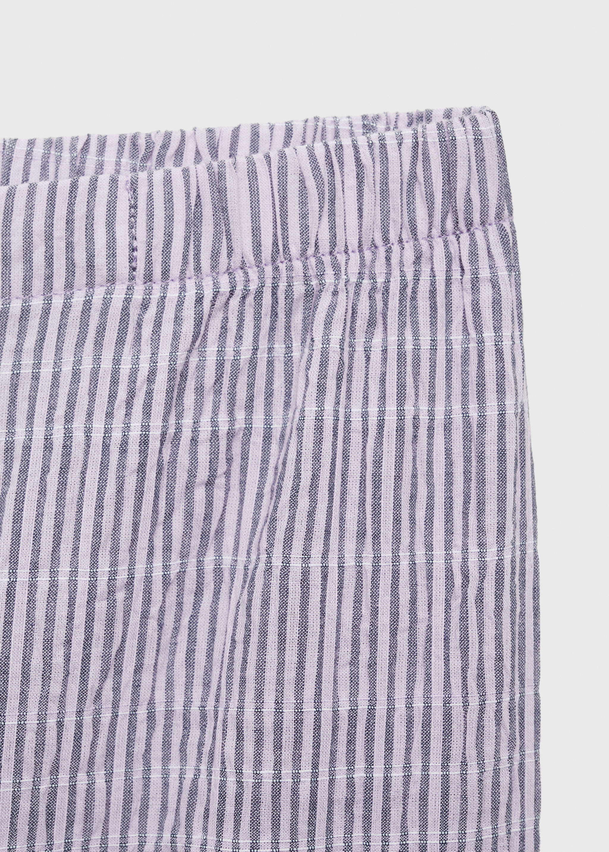 Cotton striped woven seersucker trousers - Details of the article 8