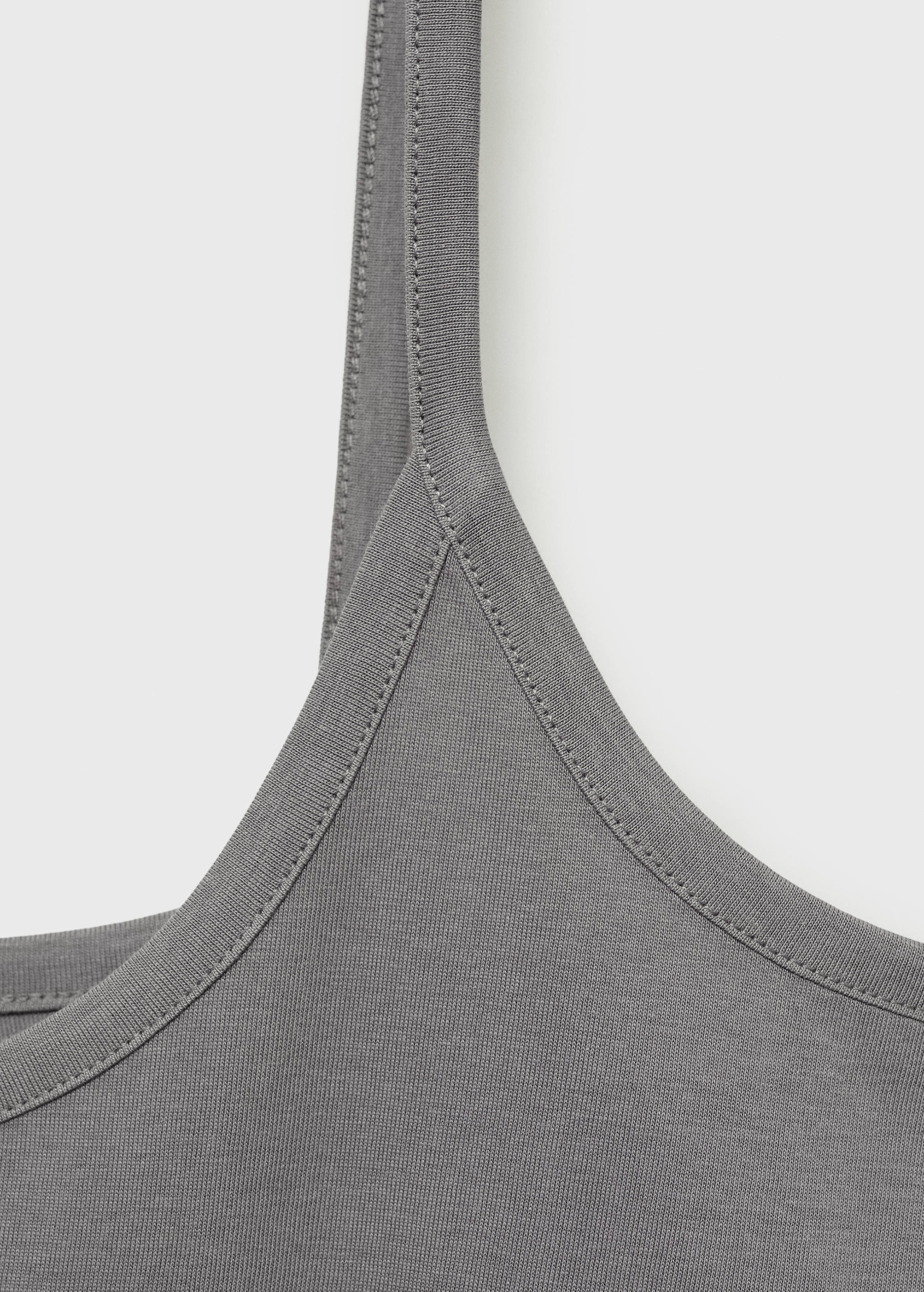 Plain cotton nightgown with straps - Details of the article 8