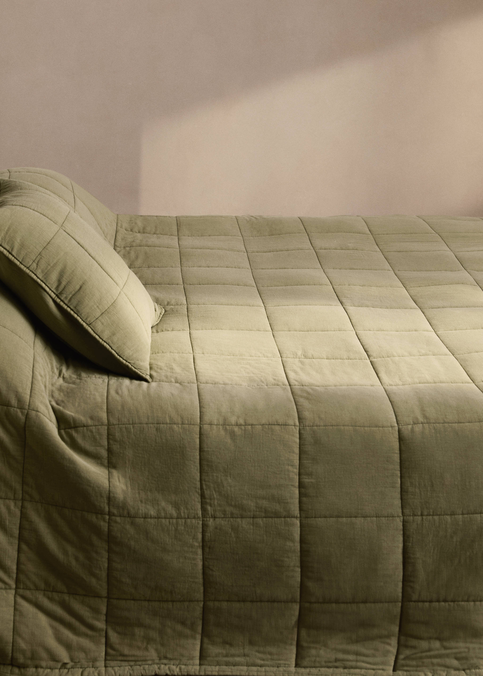 Cotton check garment-dyed quilt for 90/105 cm bed - Details of the article 7